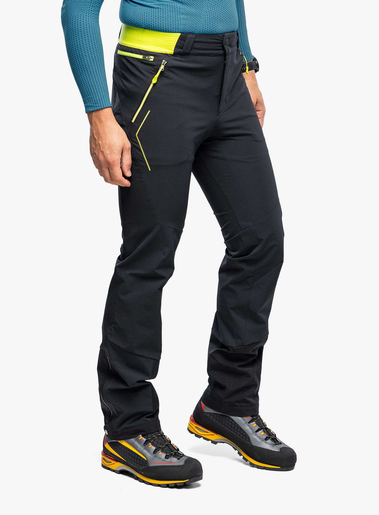 Skialpové kalhoty La Sportiva Orizion Pant - black/lime punch