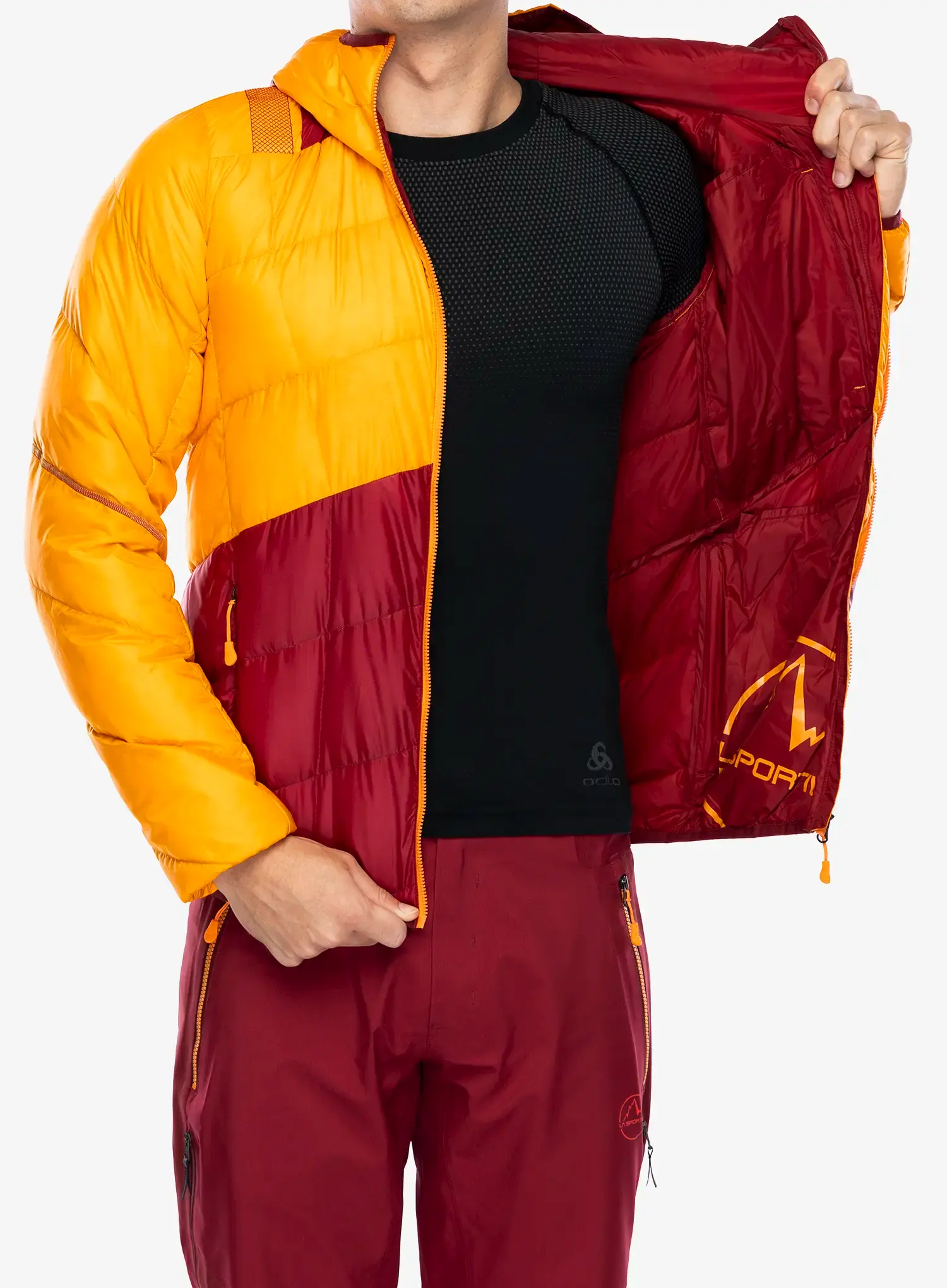 Péřová bunda La Sportiva Pinnacle Down Jkt - papaya/sangria