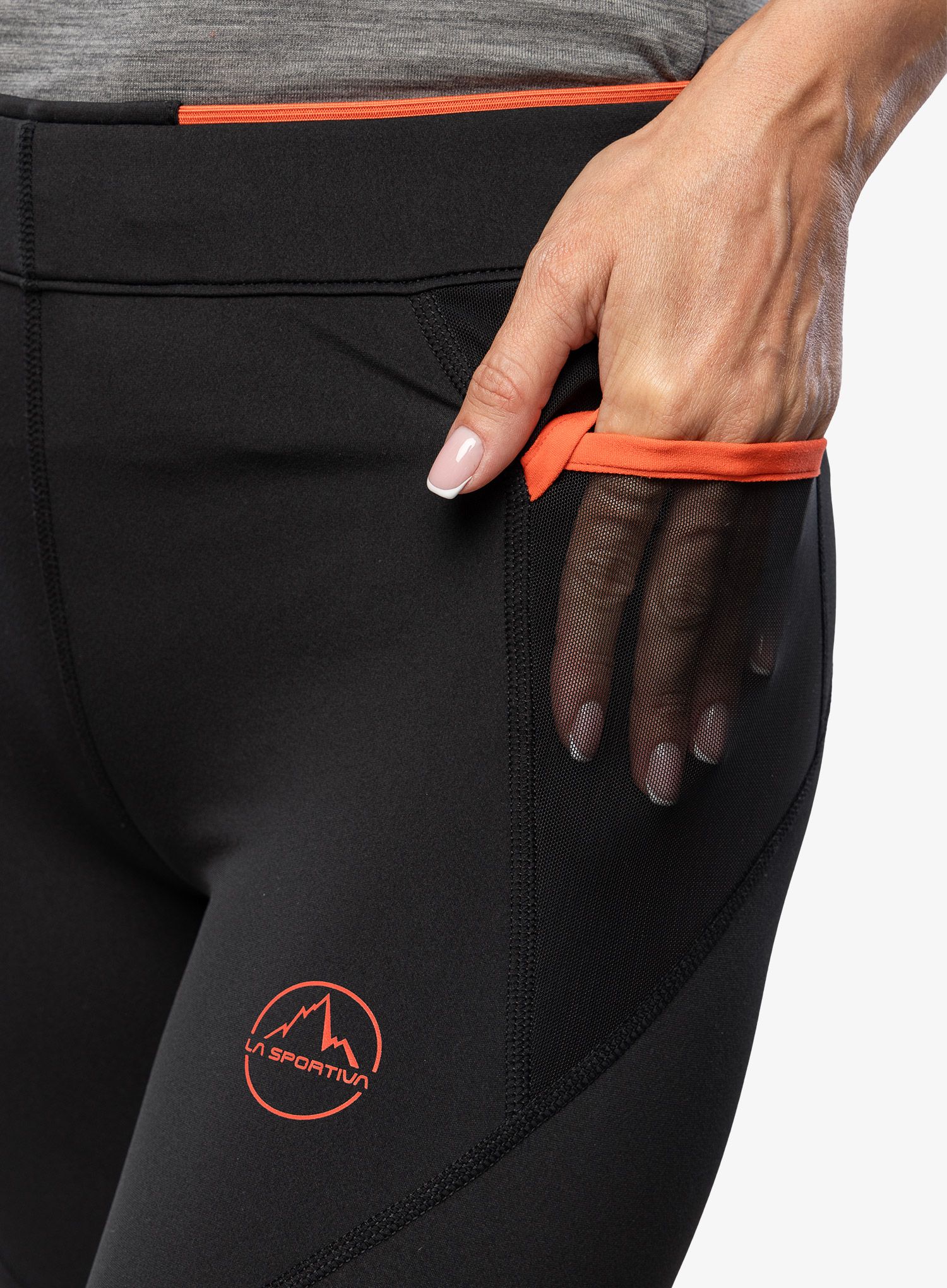 Dámské běžecké legíny La Sportiva Primal Pant - black/cherry tomato