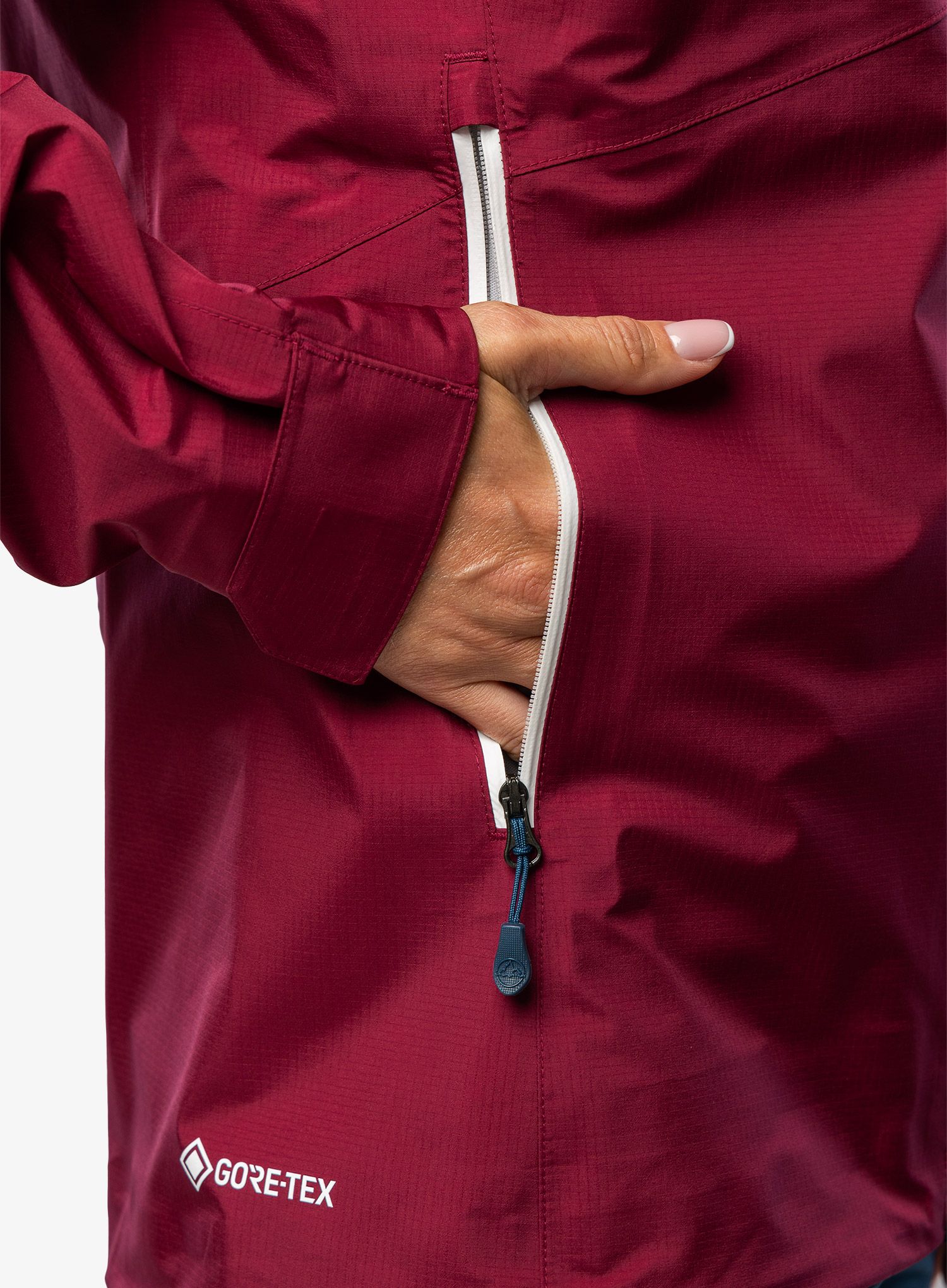 Dámská nepromokavá bunda s membránou La Sportiva Roseg GTX Jacket - red plum/storm blue