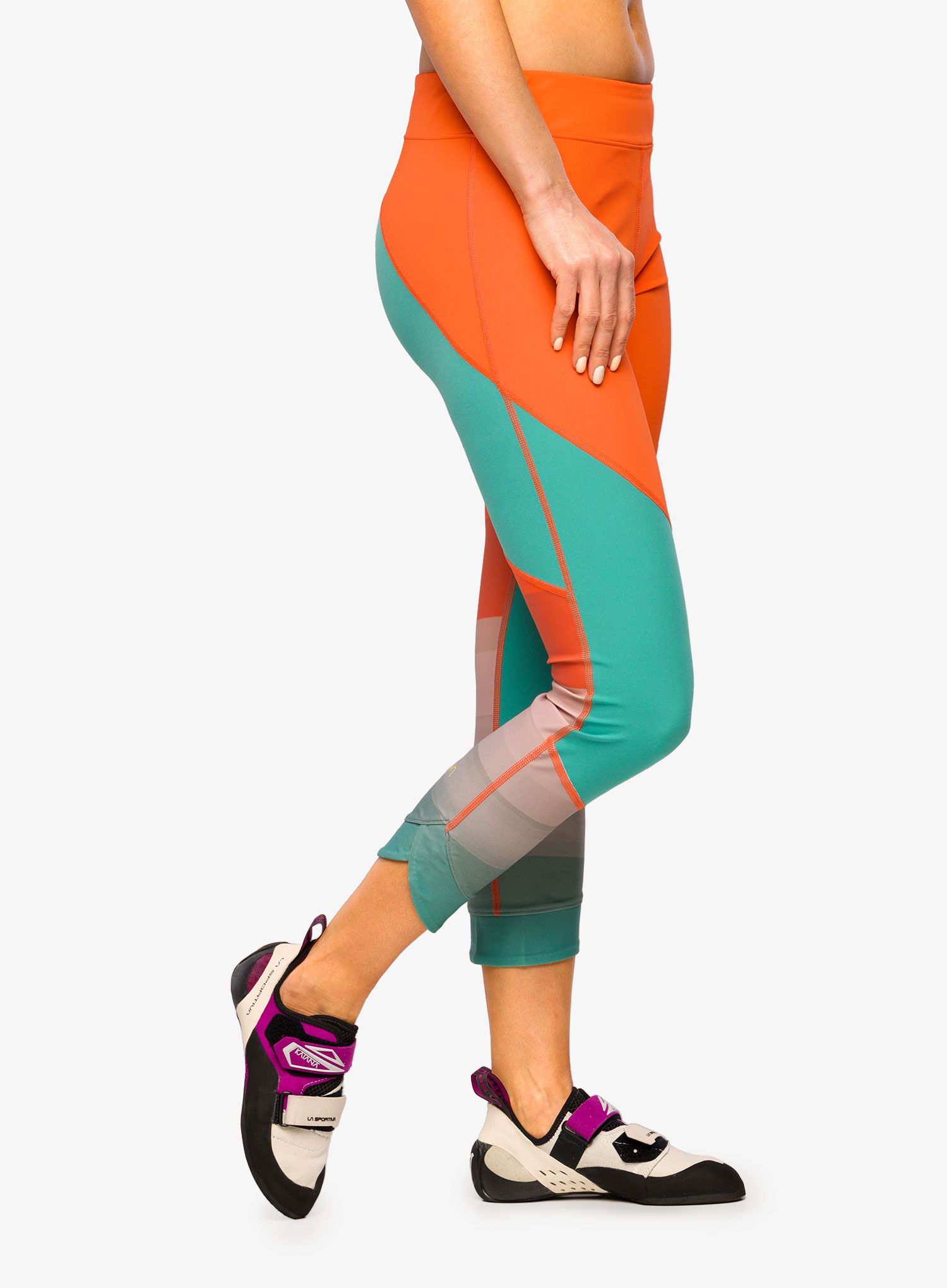 Lezecké legíny La Sportiva Sensation Leggings - cherry tomato/lagoon