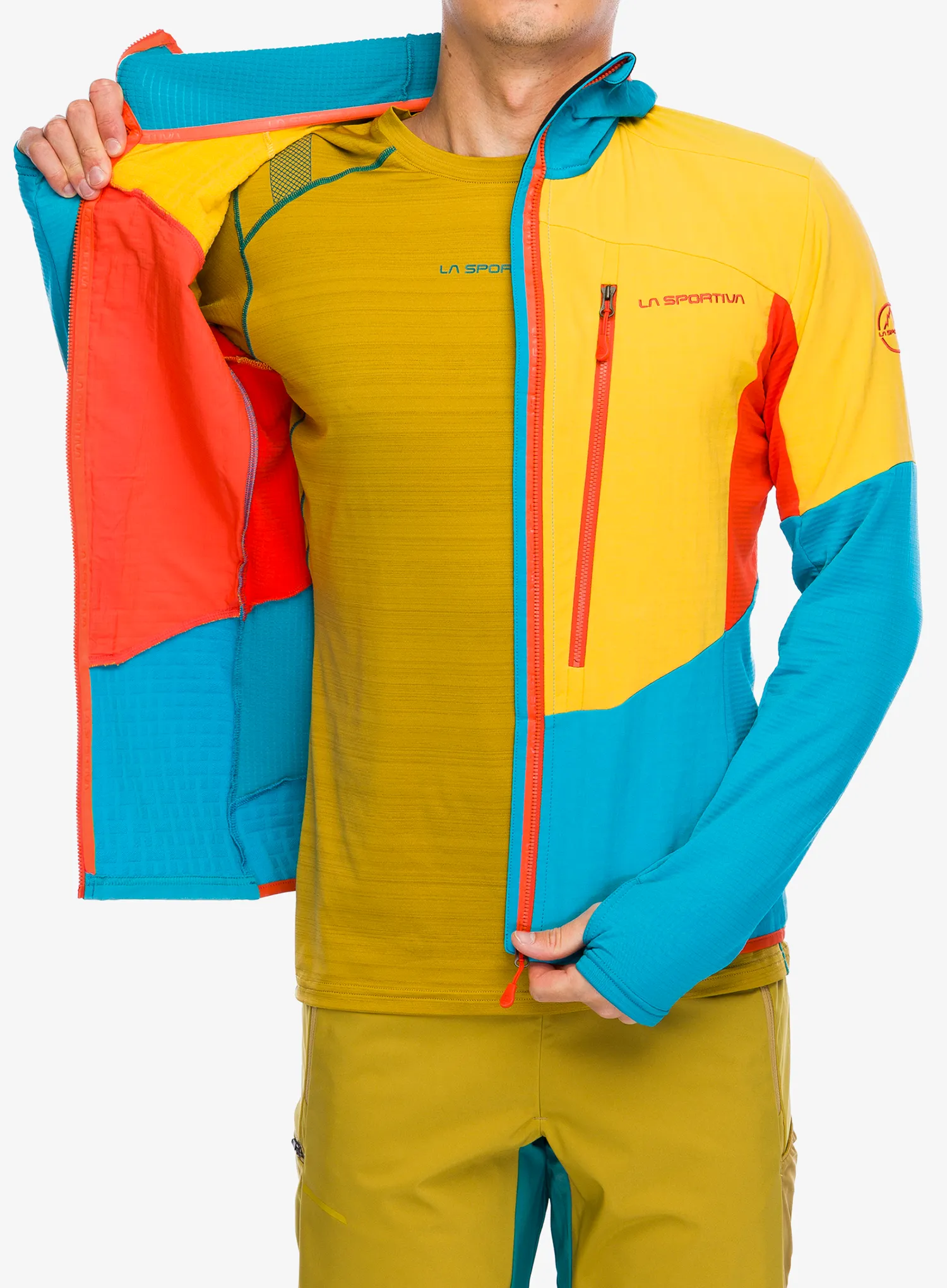 Mikina s kapucí La Sportiva Session Tech Hoody - tropic blue/bamboo