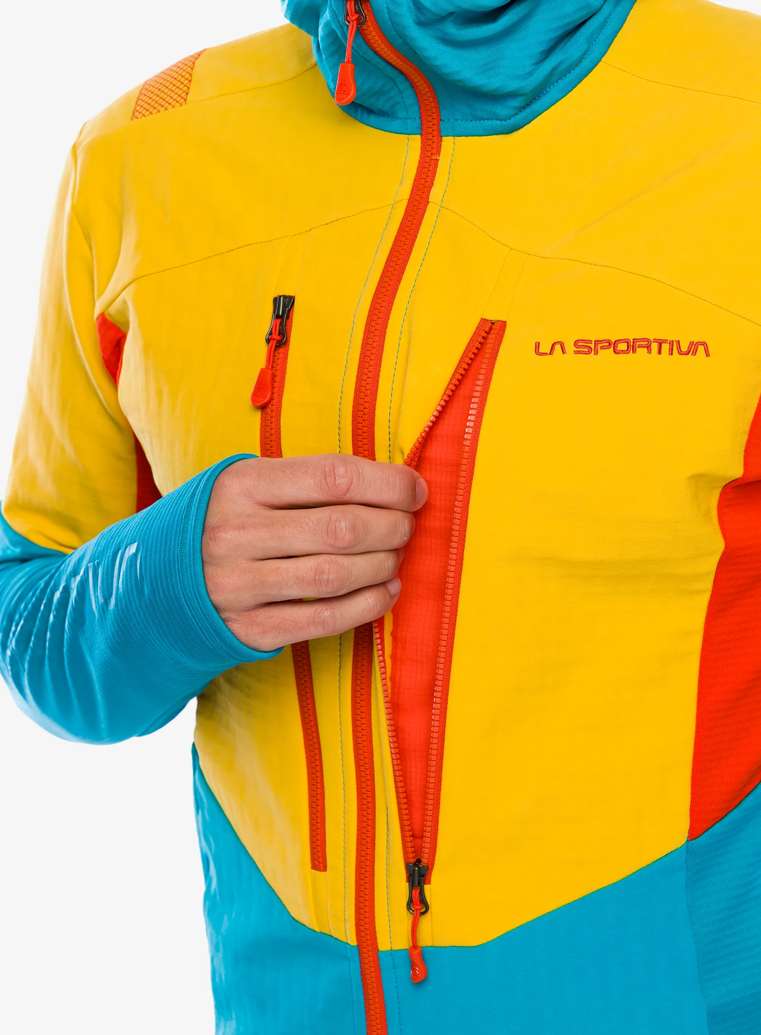 Mikina s kapucí La Sportiva Session Tech Hoody - tropic blue/bamboo