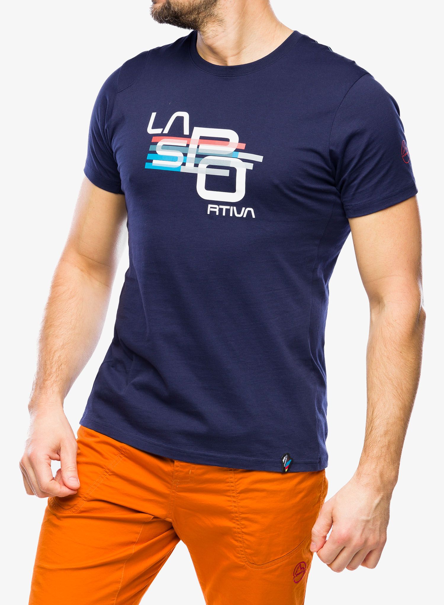 Bavlněné tričko La Sportiva Stripe Cube T-Shirt - deep sea