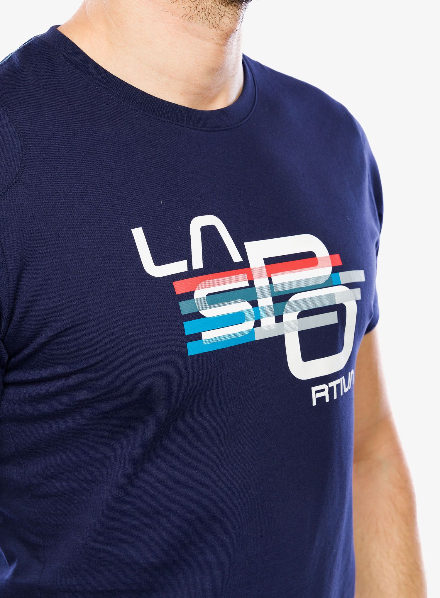 Bavlněné tričko La Sportiva Stripe Cube T-Shirt - deep sea