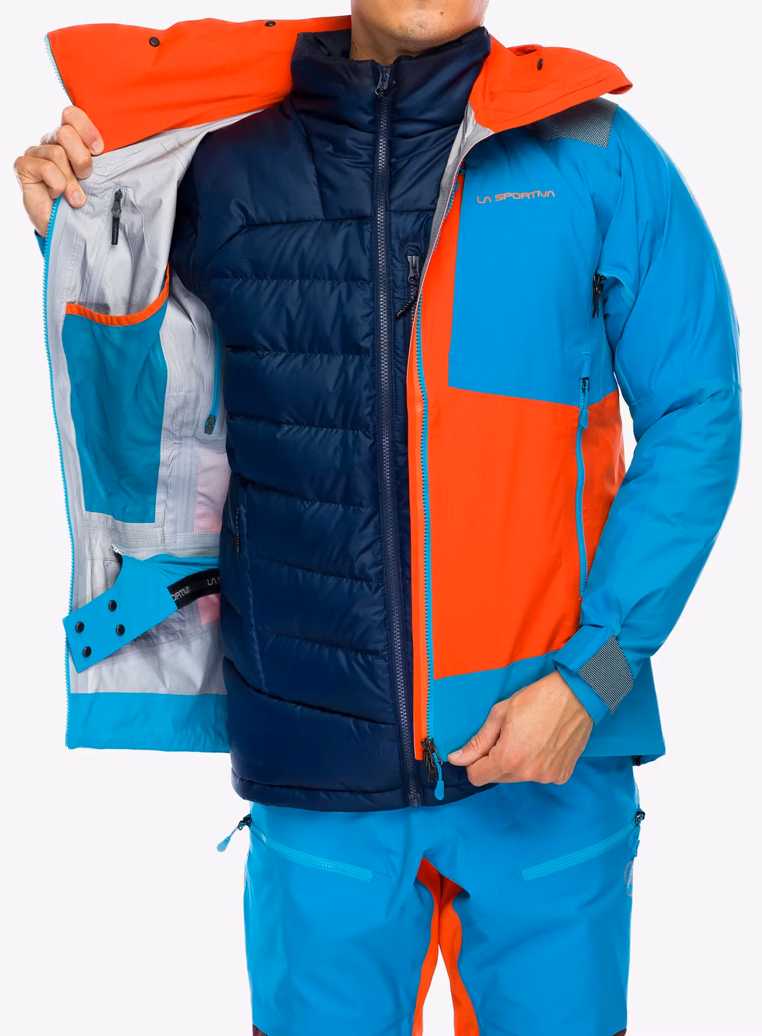 GORE TEX bunda La Sportiva Supercouloir GTX Pro Jkt - cherry tomato/tropic blue