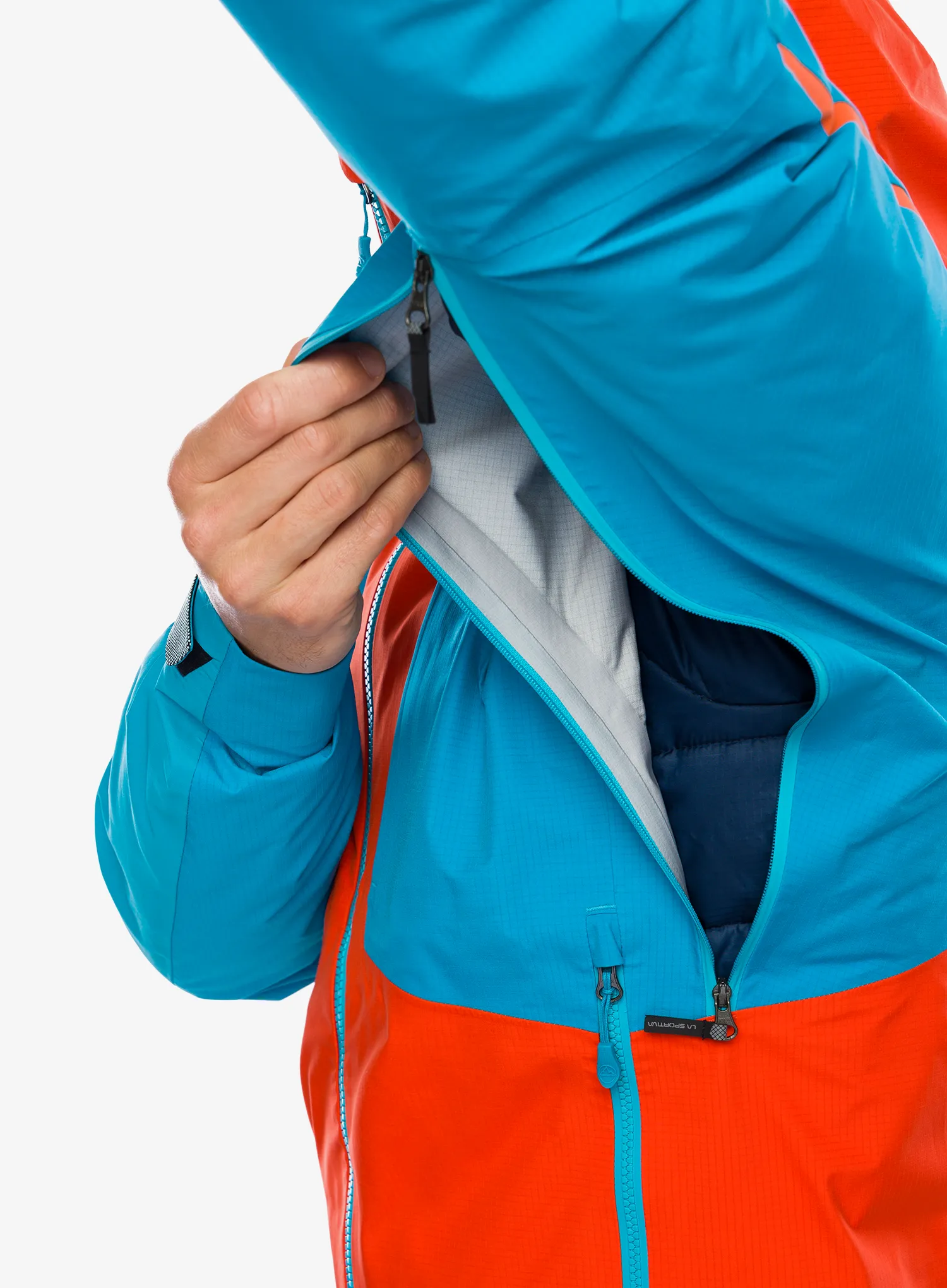 GORE TEX bunda La Sportiva Supercouloir GTX Pro Jkt - cherry tomato/tropic blue