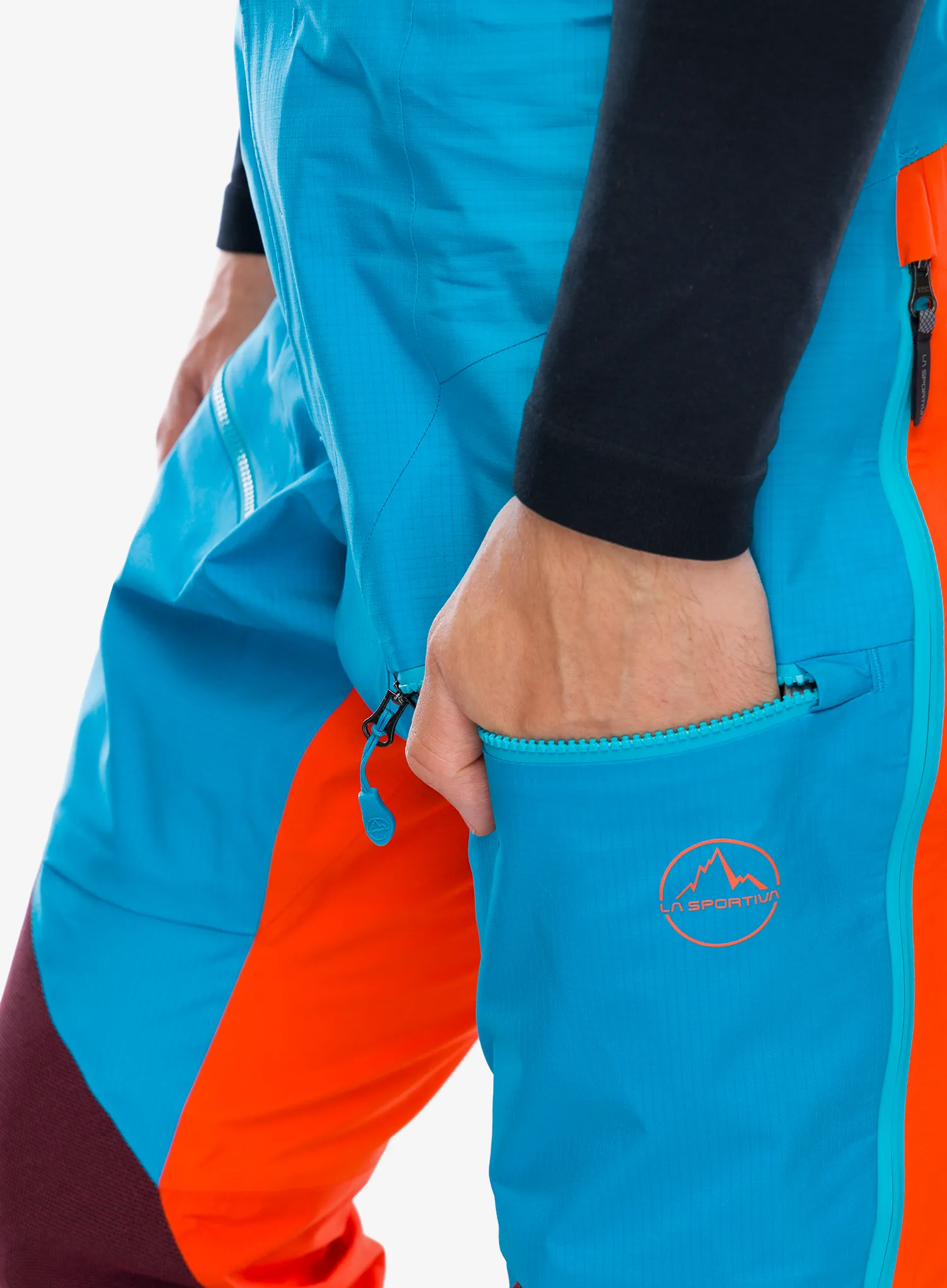 Membránové kalhoty La Sportiva Supercouloir GTX Pro Pant - tropic blue/cherry tomato