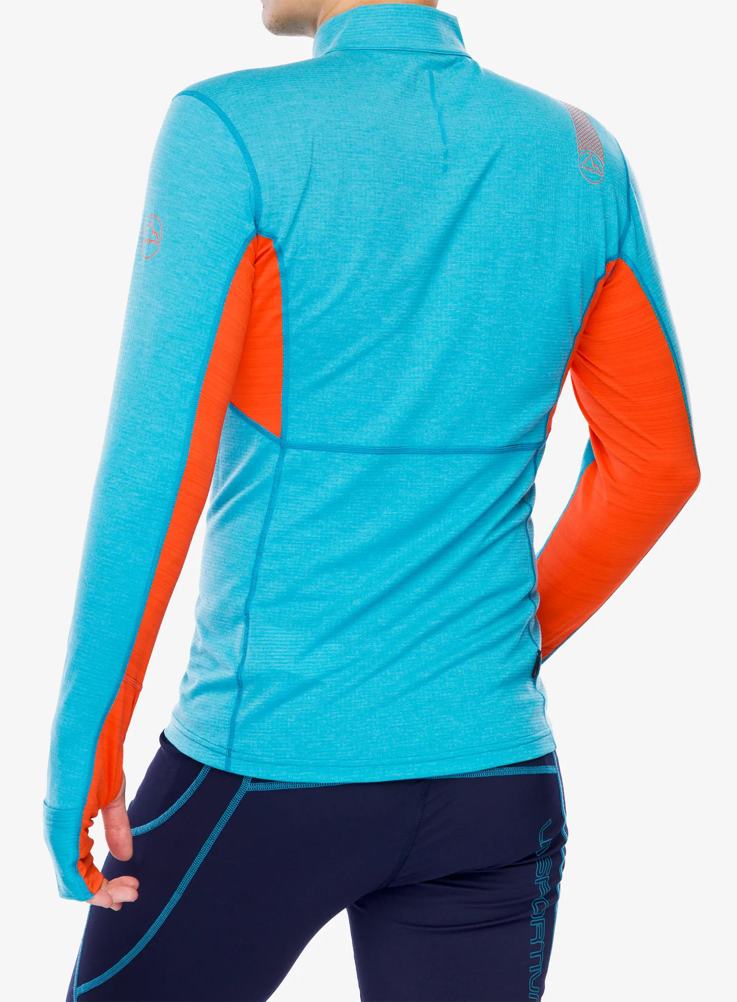 Mikina se zipem La Sportiva Swift Long Sleeve - tropic blue/cherry tomato