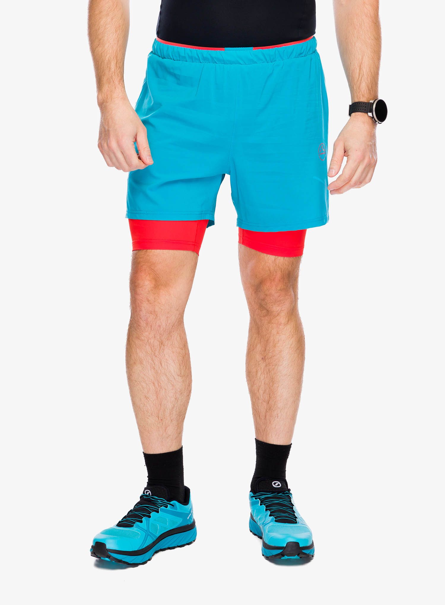 Běžecké kraťasy La Sportiva Trail Bite Short - tropic blue/cherry tomato