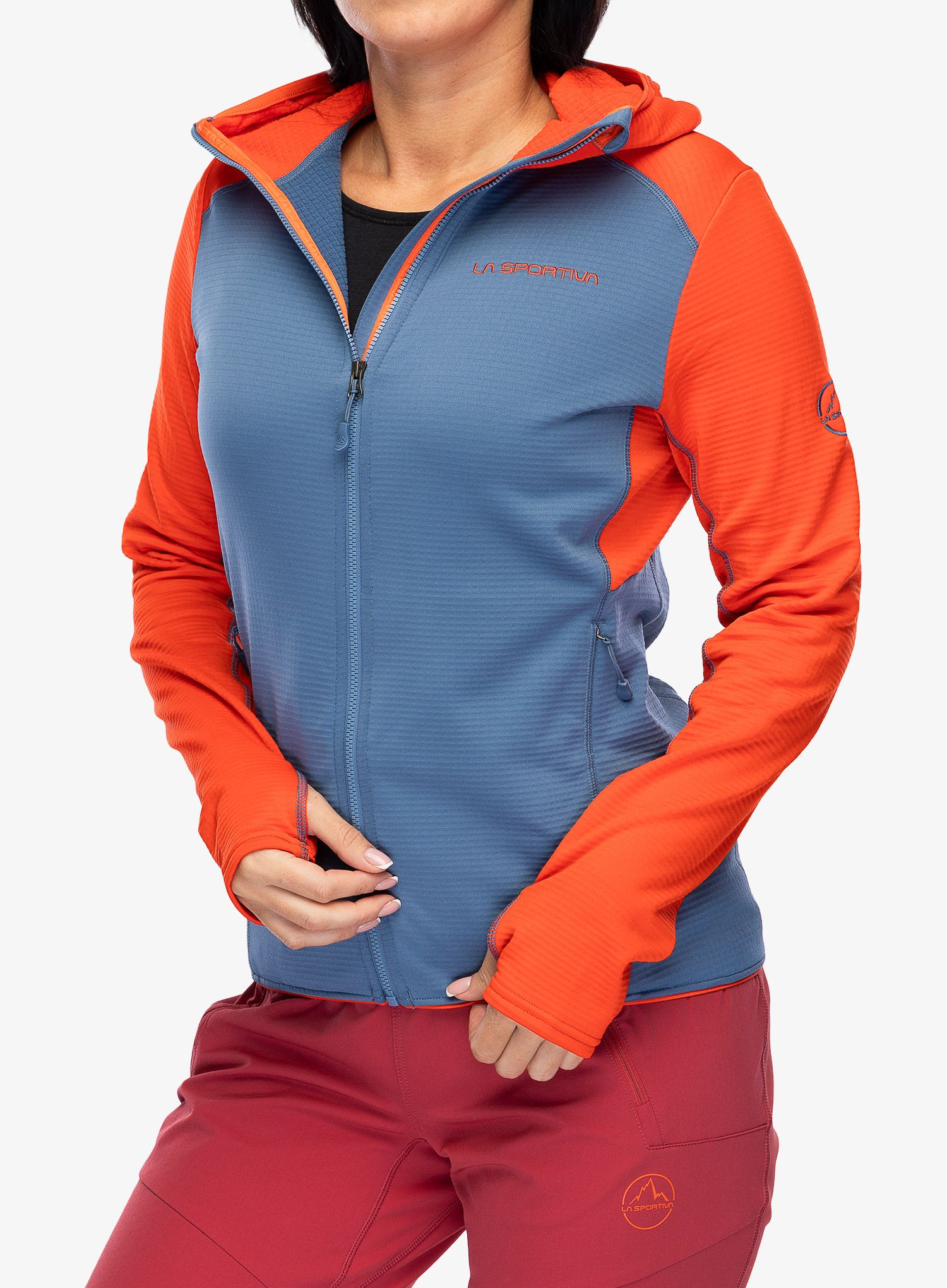 Dámská mikina s kapucí La Sportiva Upendo Hoody - moonlight/cherry tomato