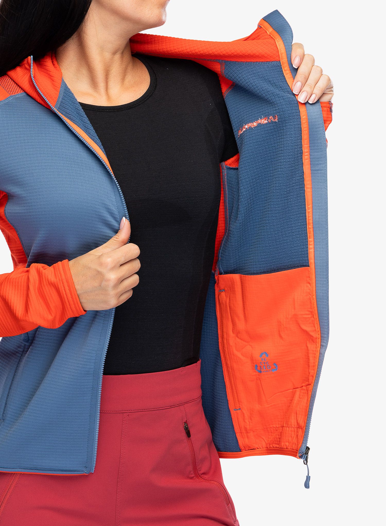 Dámská mikina s kapucí La Sportiva Upendo Hoody - moonlight/cherry tomato