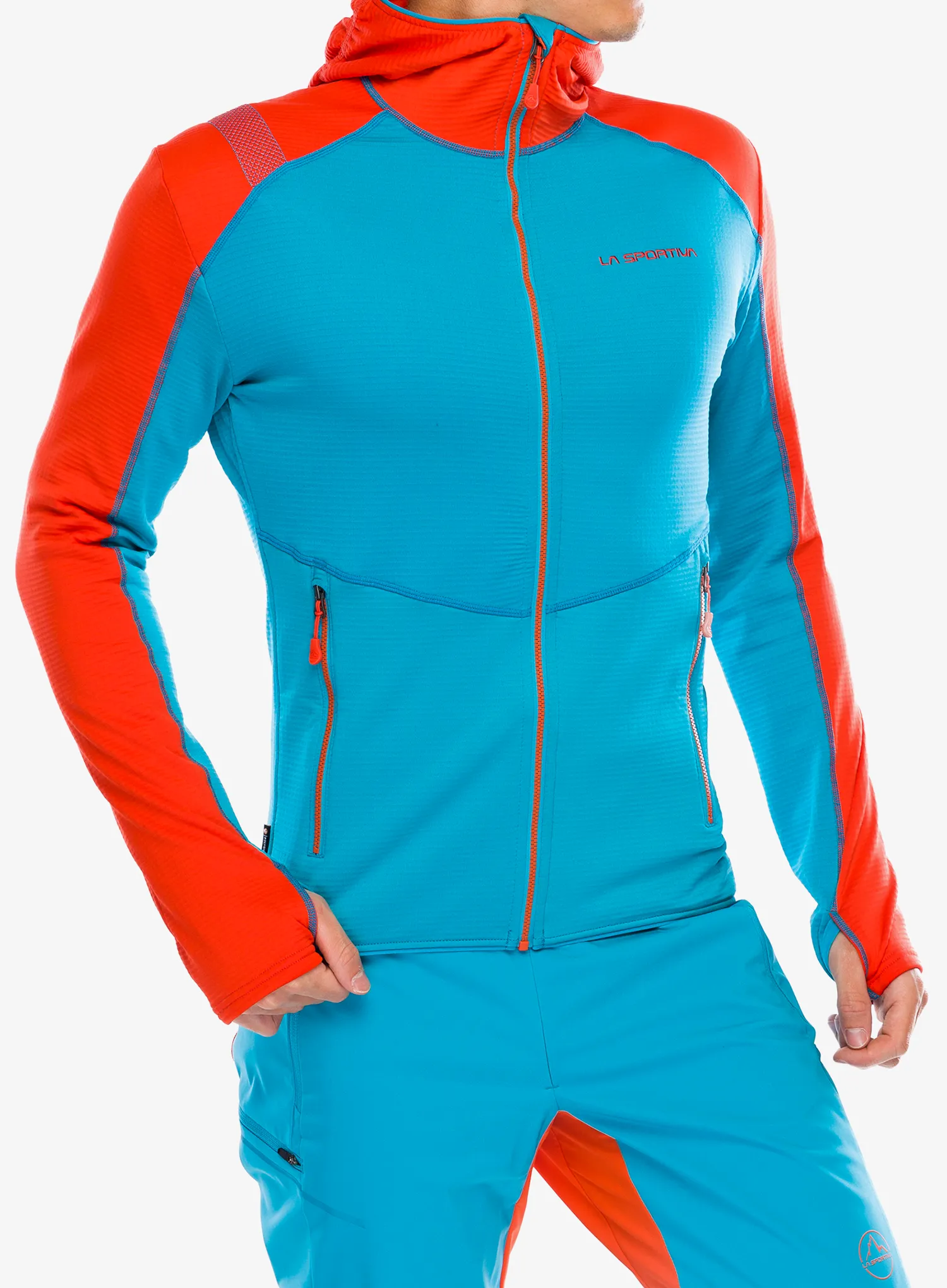 Mikina s kapucí La Sportiva Upendo Hoody - tropic blue/cherry tomato
