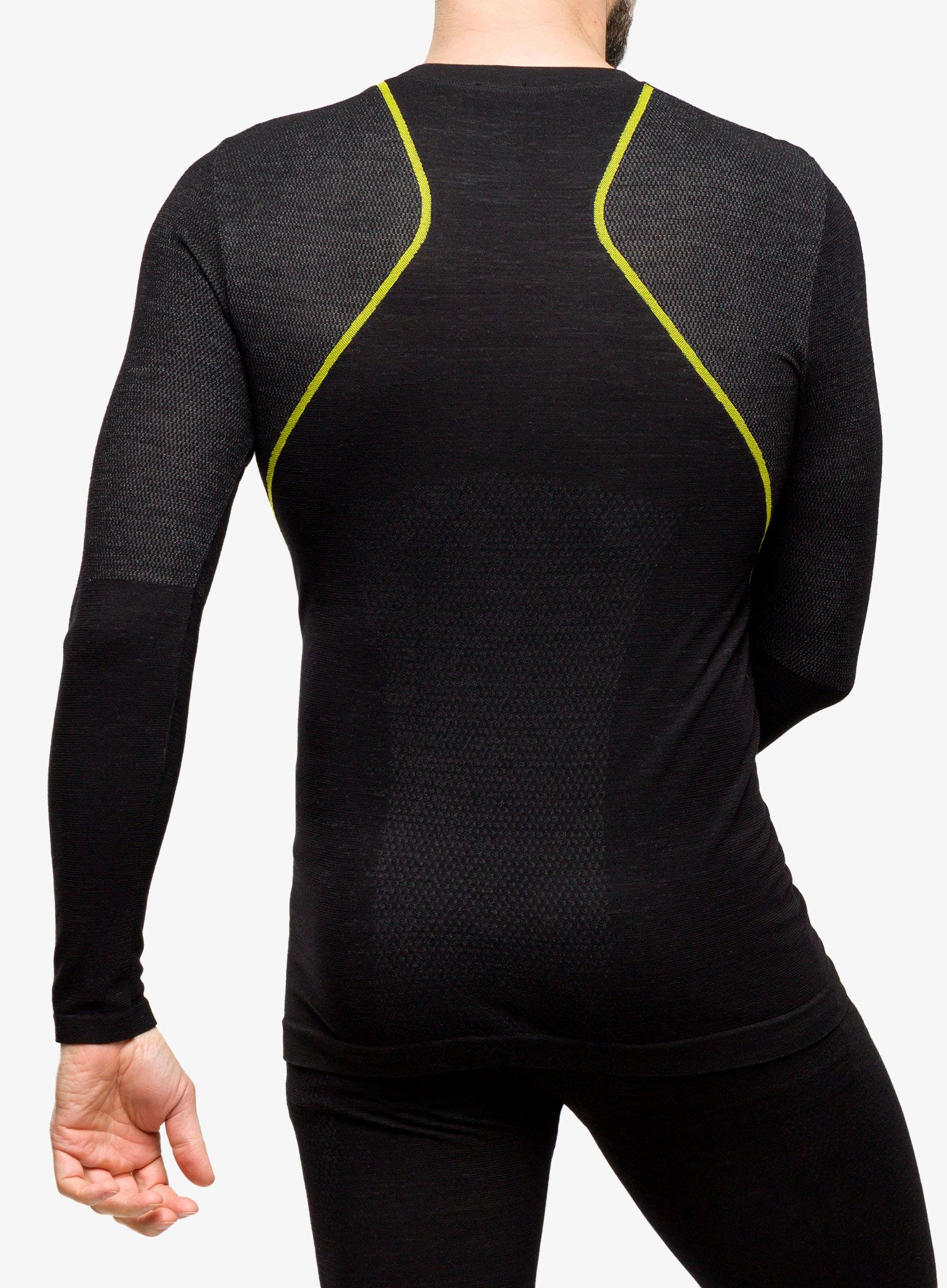 Funkční mikina La Sportiva Wool40 Aero Longsleeve - black/yellow