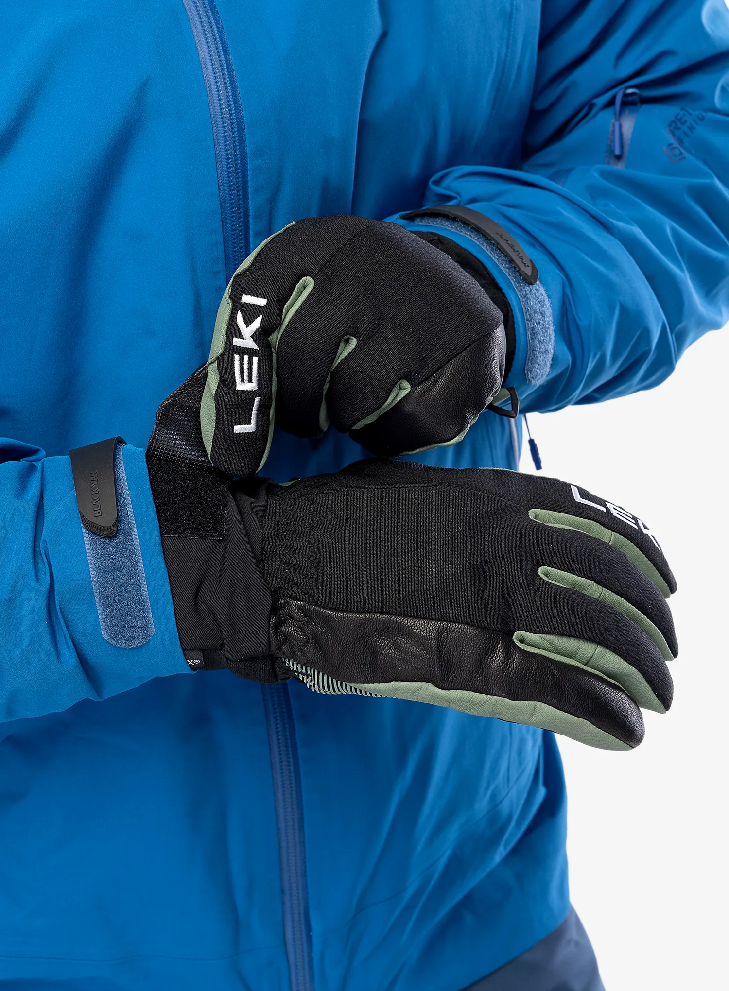 Lyžařské rukavice Leki Argus Thermo 3D - black/dusty green