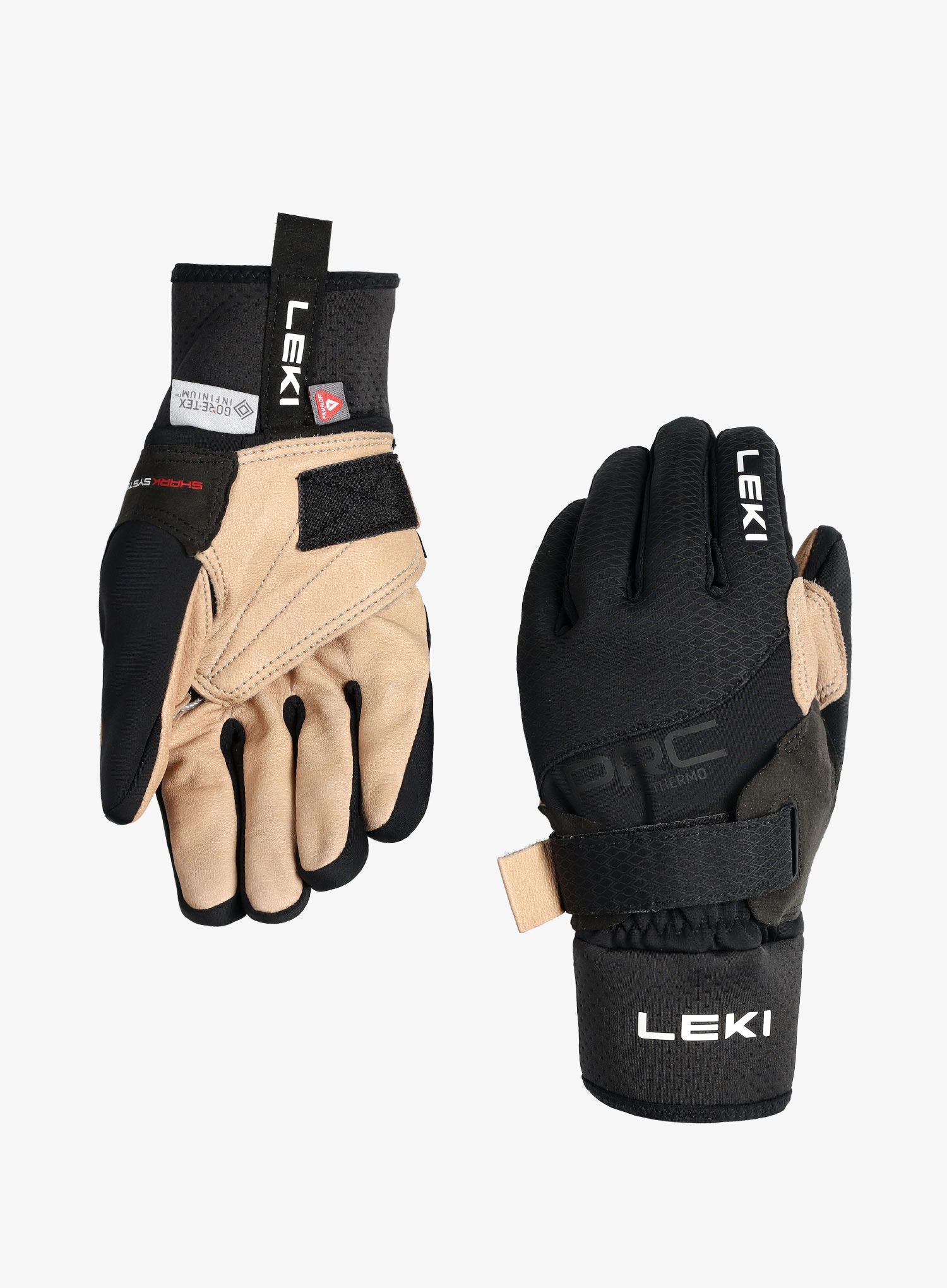 Lyžařské rukavice Leki PRC Premium ThermoPlus Shark - black/sand
