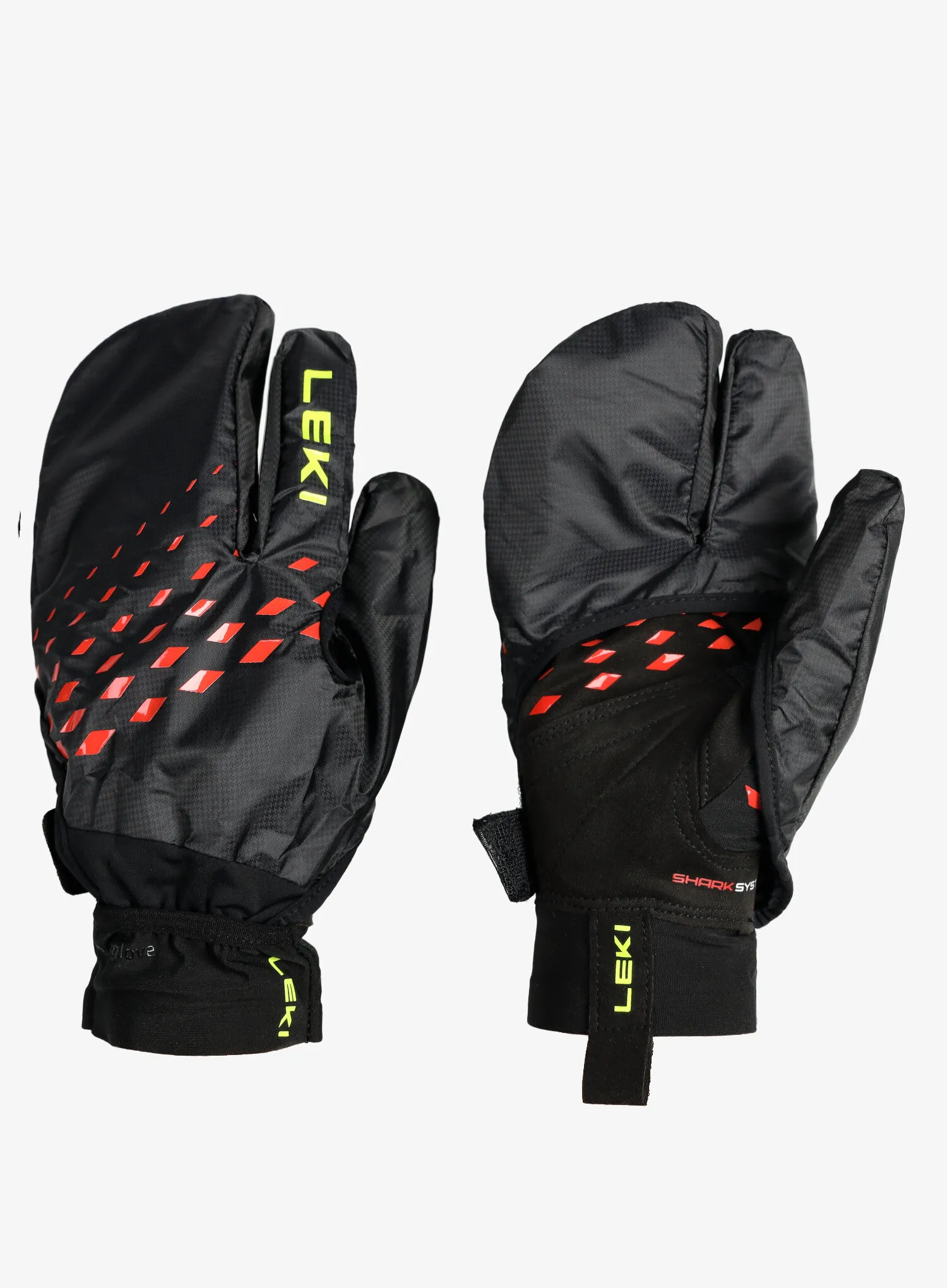 Rukavice Leki Ultra Trail Storm Shark - black/red/neonyellow
