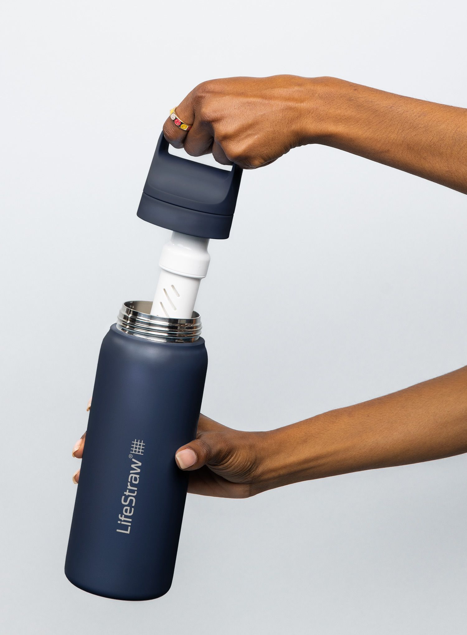 Láhev s filtrem Lifestraw Go 2.0 Stainless Steel Water Filter 24 oz (710 ml) - aegean sea