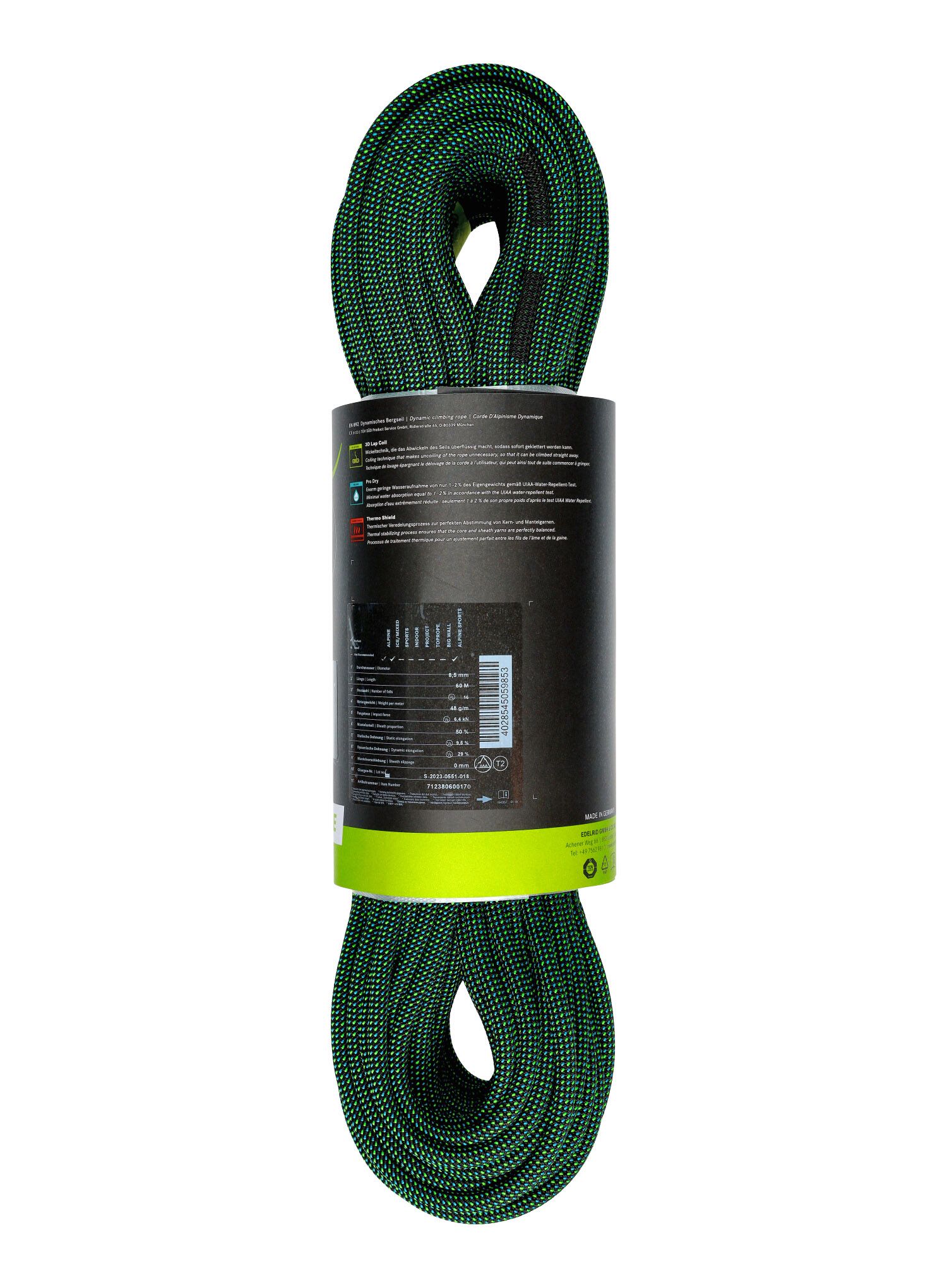 Dynamické lano Edelrid Kestrel Pro Dry 8,5 mm 60 m - night