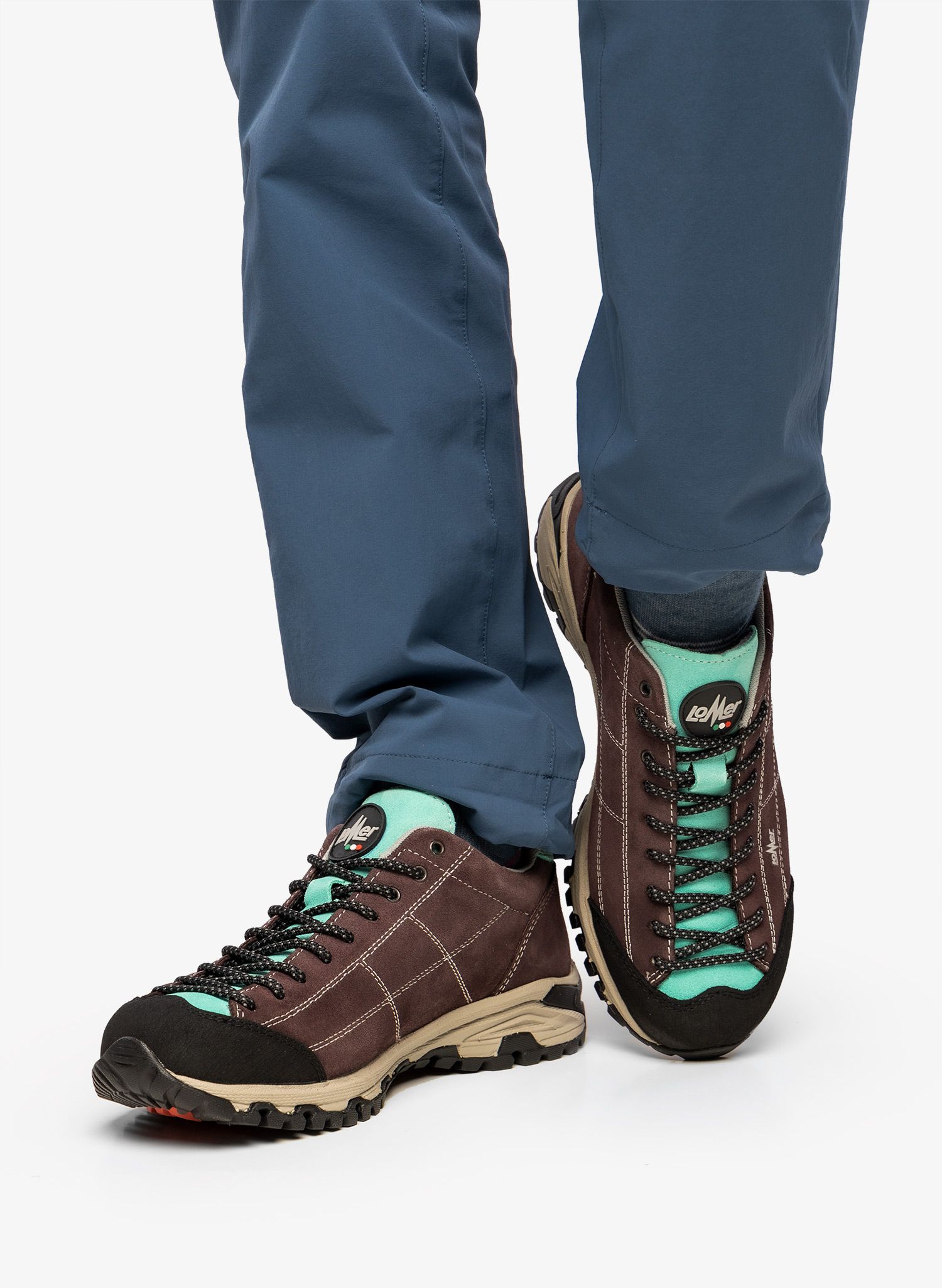 Outdoorové boty dámské Lomer Maipos Suede MTX - borgogna/mint