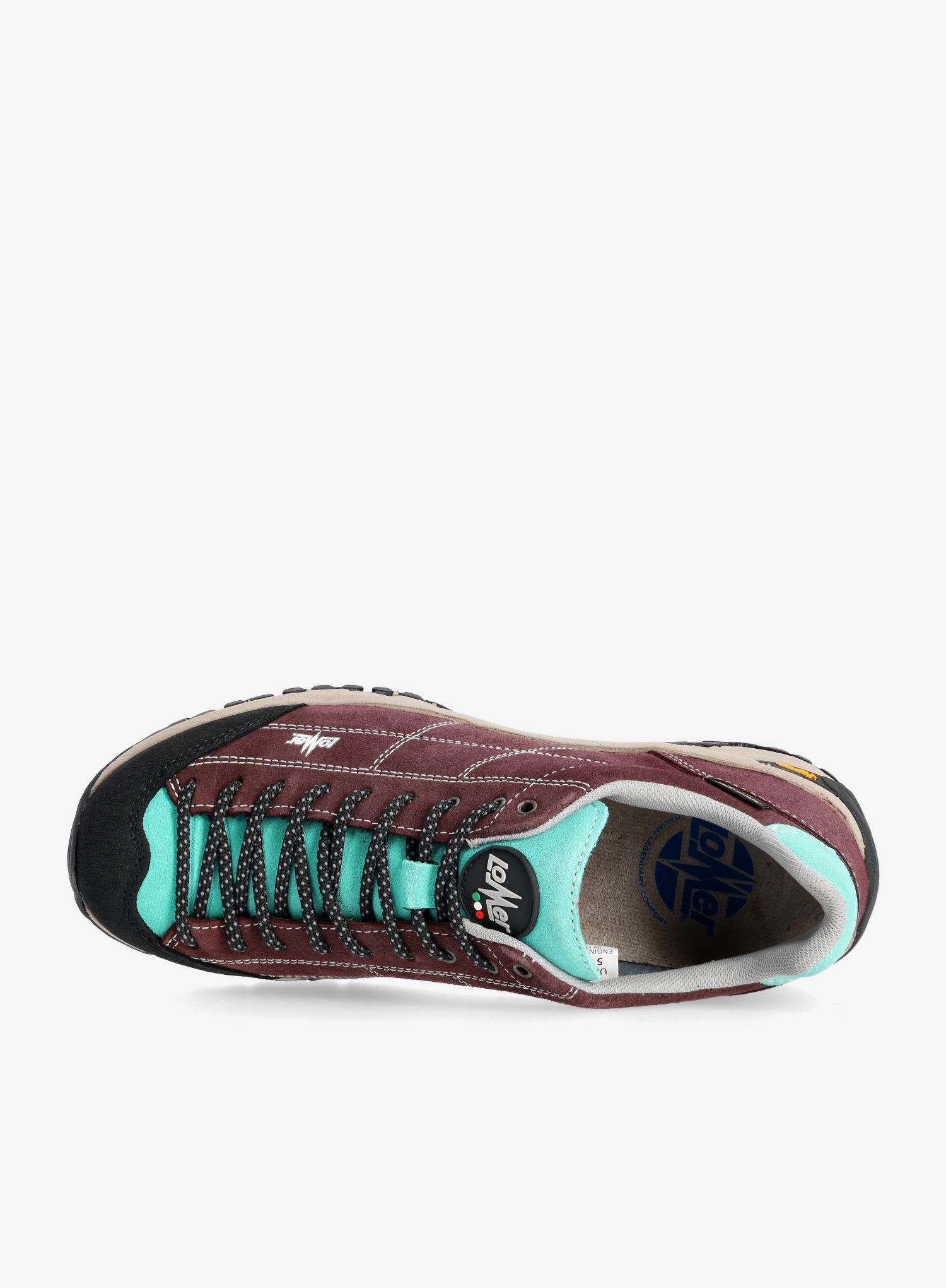 Outdoorové boty dámské Lomer Maipos Suede MTX - borgogna/mint