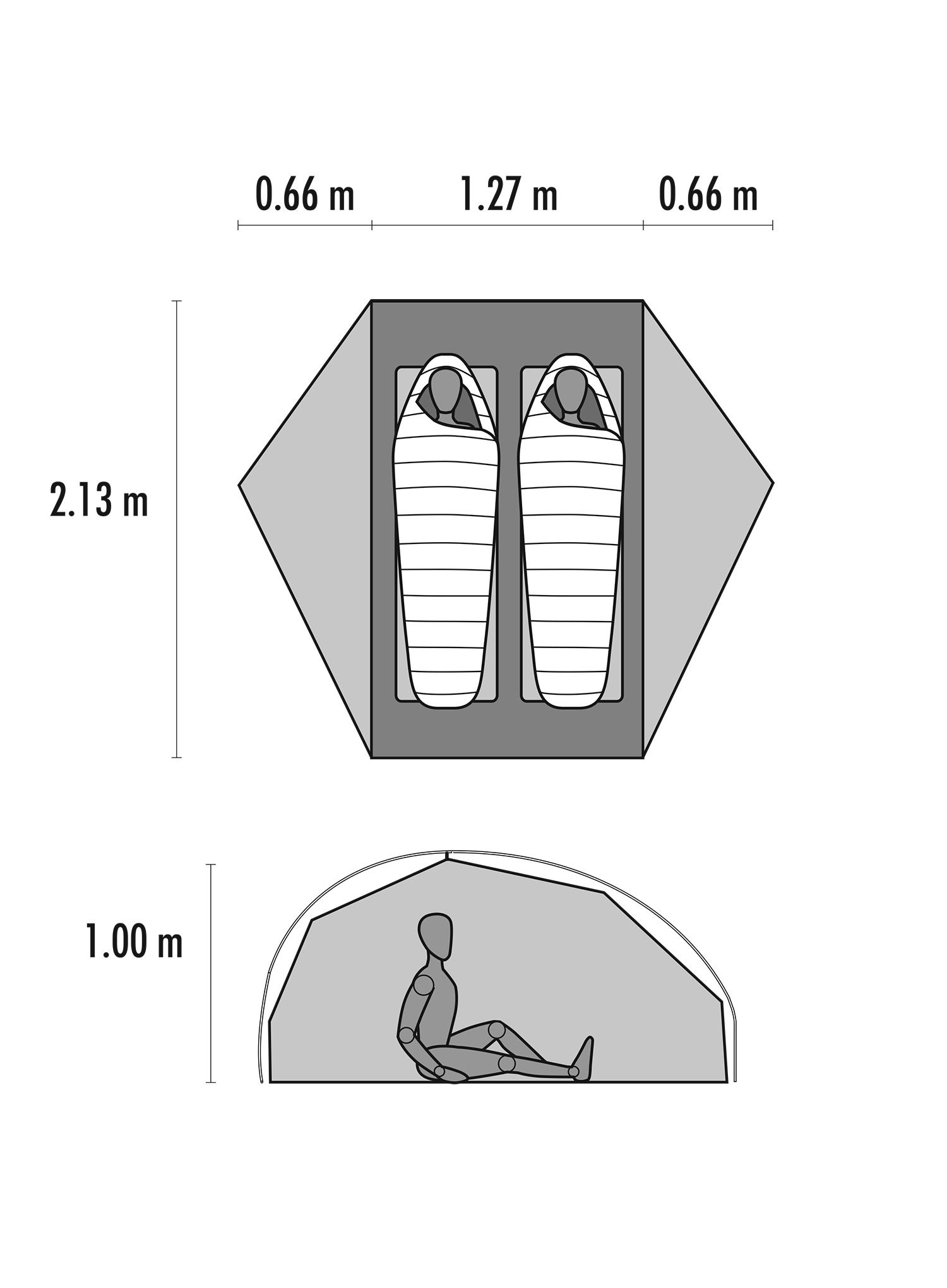 Stan pro 2 MSR FreeLite 2 Tan Tent V3