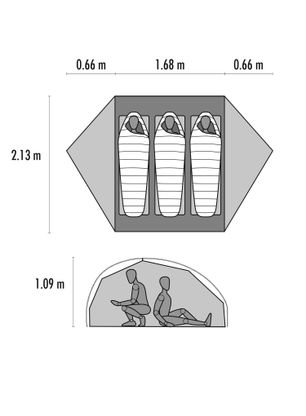 Stan pro 3 MSR FreeLite 3 Tan Tent V3