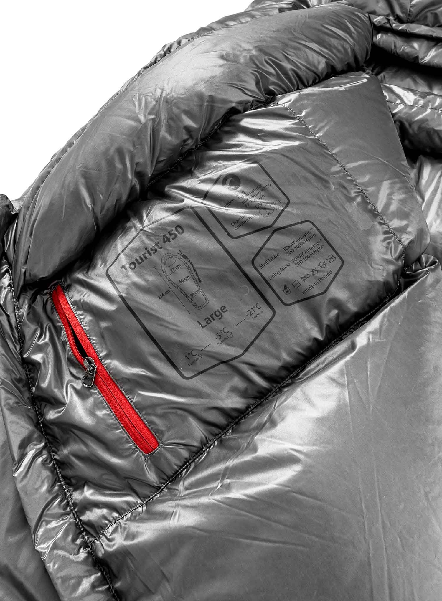 Péřový spacák Małachowski Tourist 450 XL LZ (200 cm) - grey