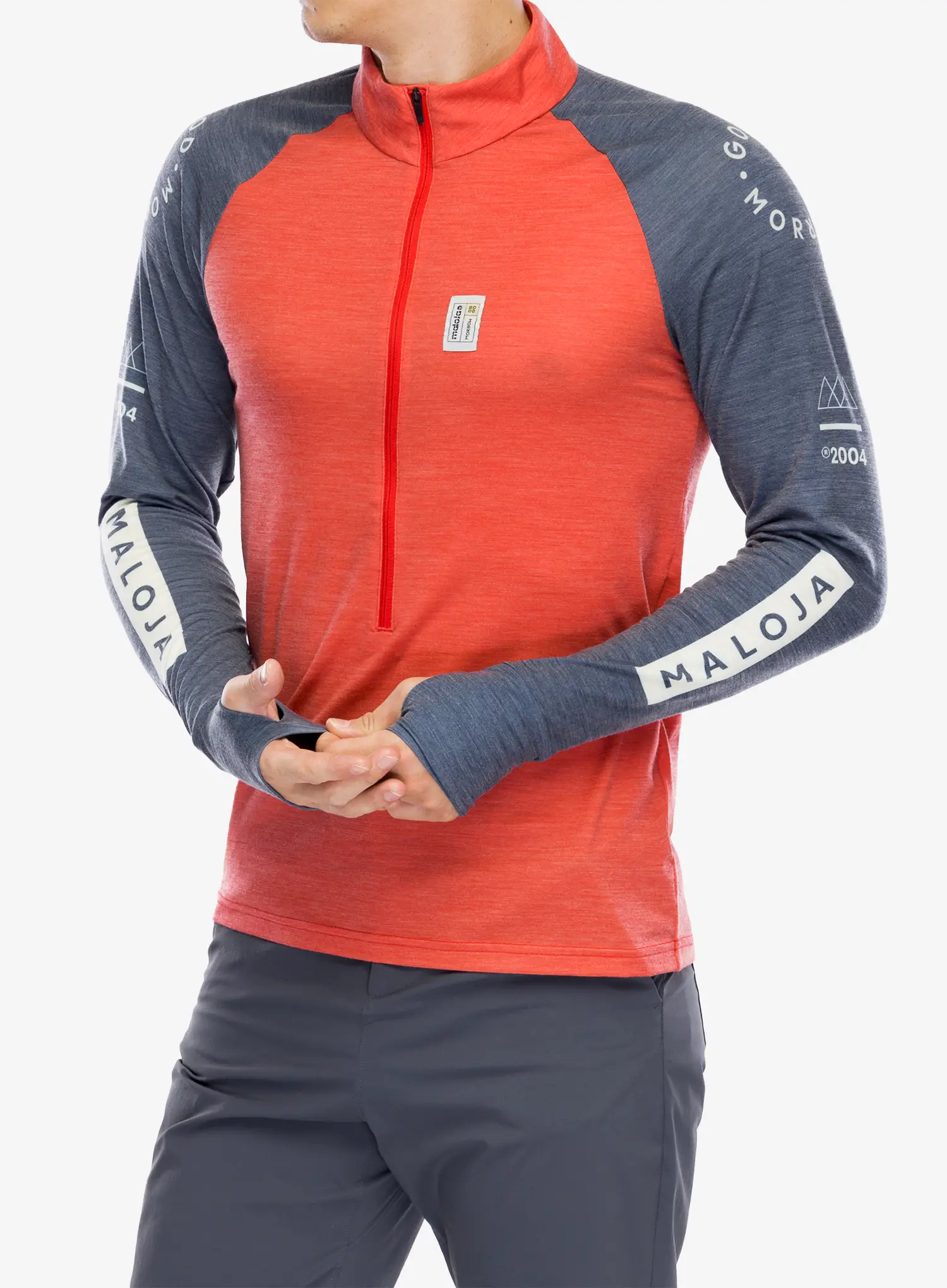 Mikina Maloja Bogone - fire red multi
