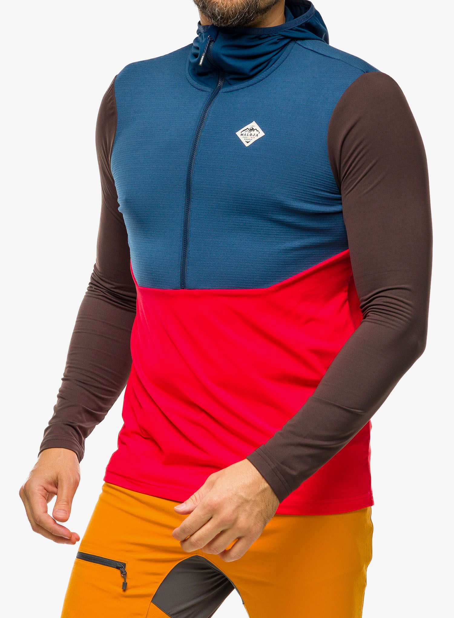 Mikina s kapucí Maloja Kaltern - midnight multi/multi