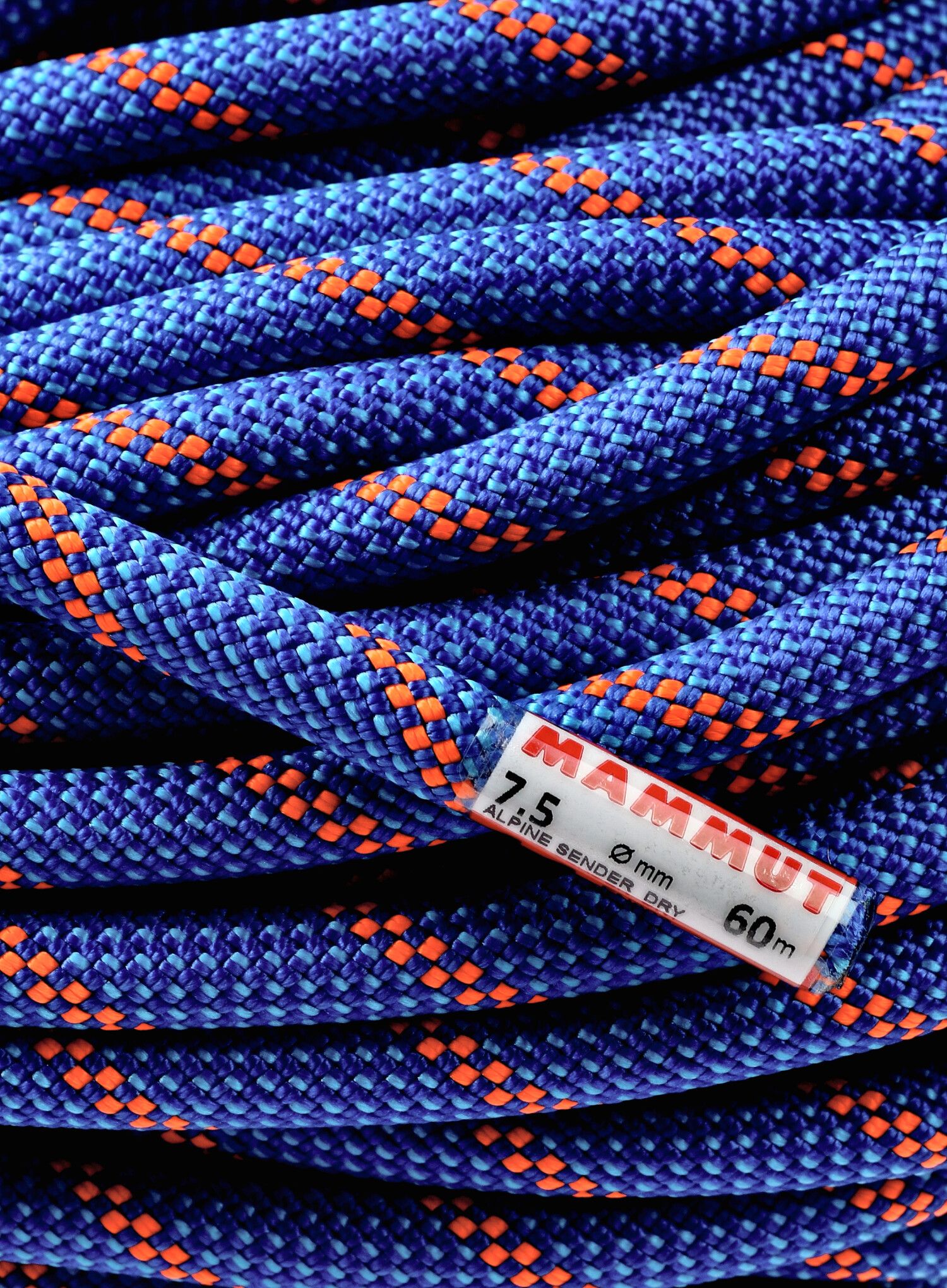 Dvojité lano Mammut 7.5 Alpine Sender Dry Rope 60 m - blue/safety orange