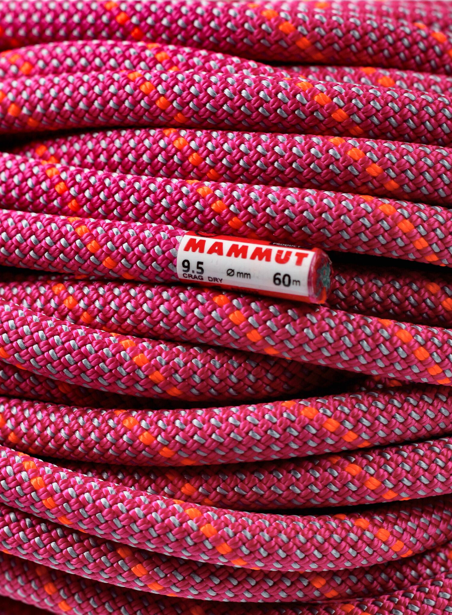 Dynamické lano Mammut 9.5 Crag Dry Rope 60 m - pink/zen