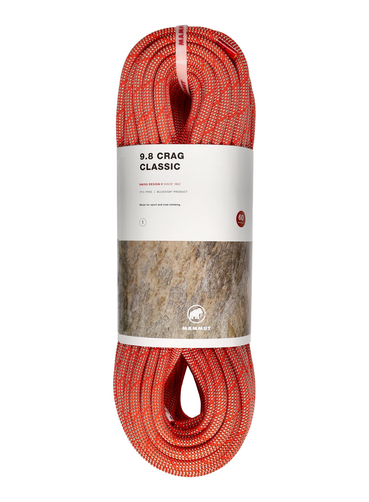 Dynamické lano Mammut 9.8 Crag Classic Rope 60 m - orange/white