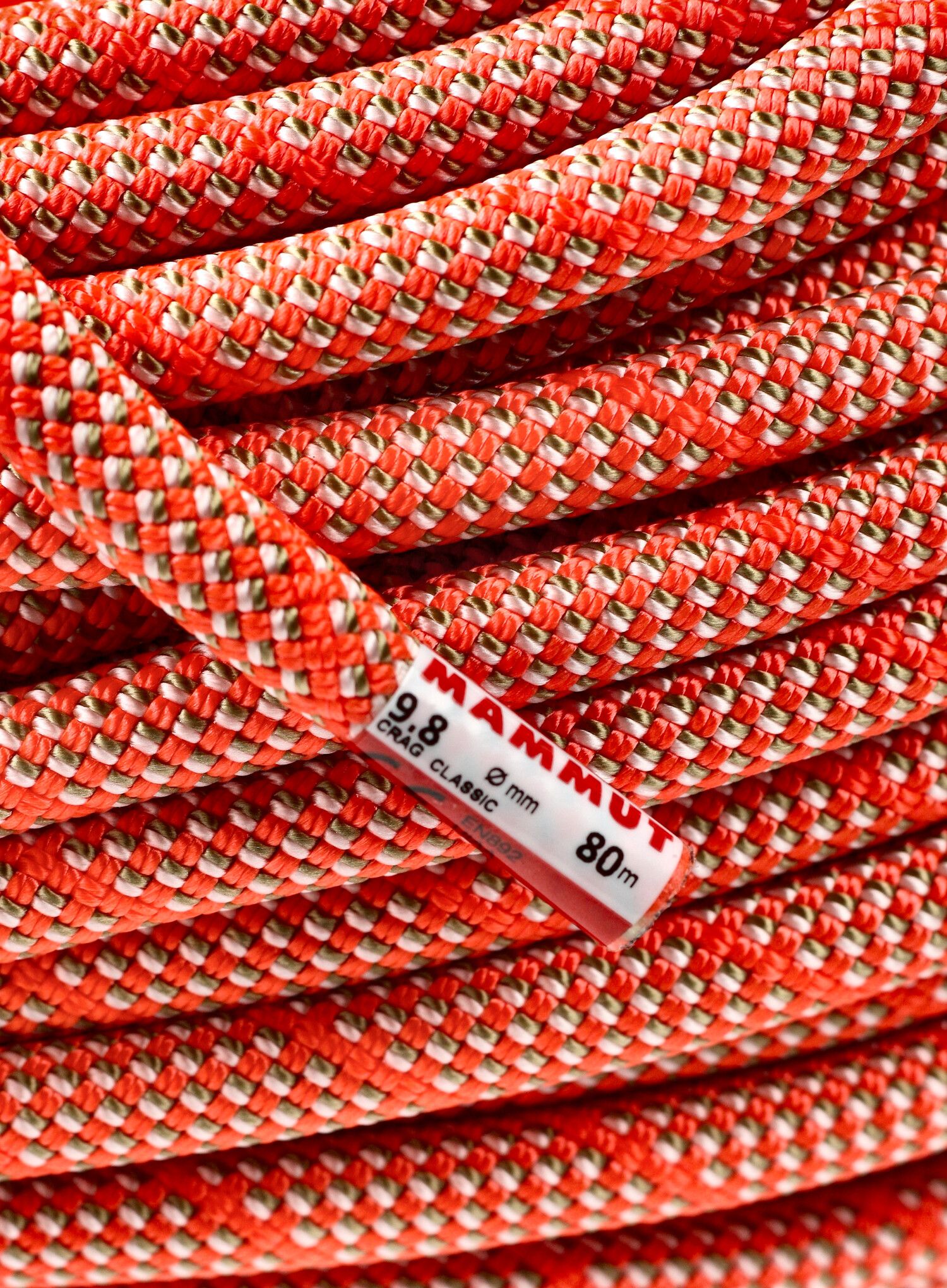 Dynamické lano Mammut 9.8 Crag Classic Rope 80 m - orange/white