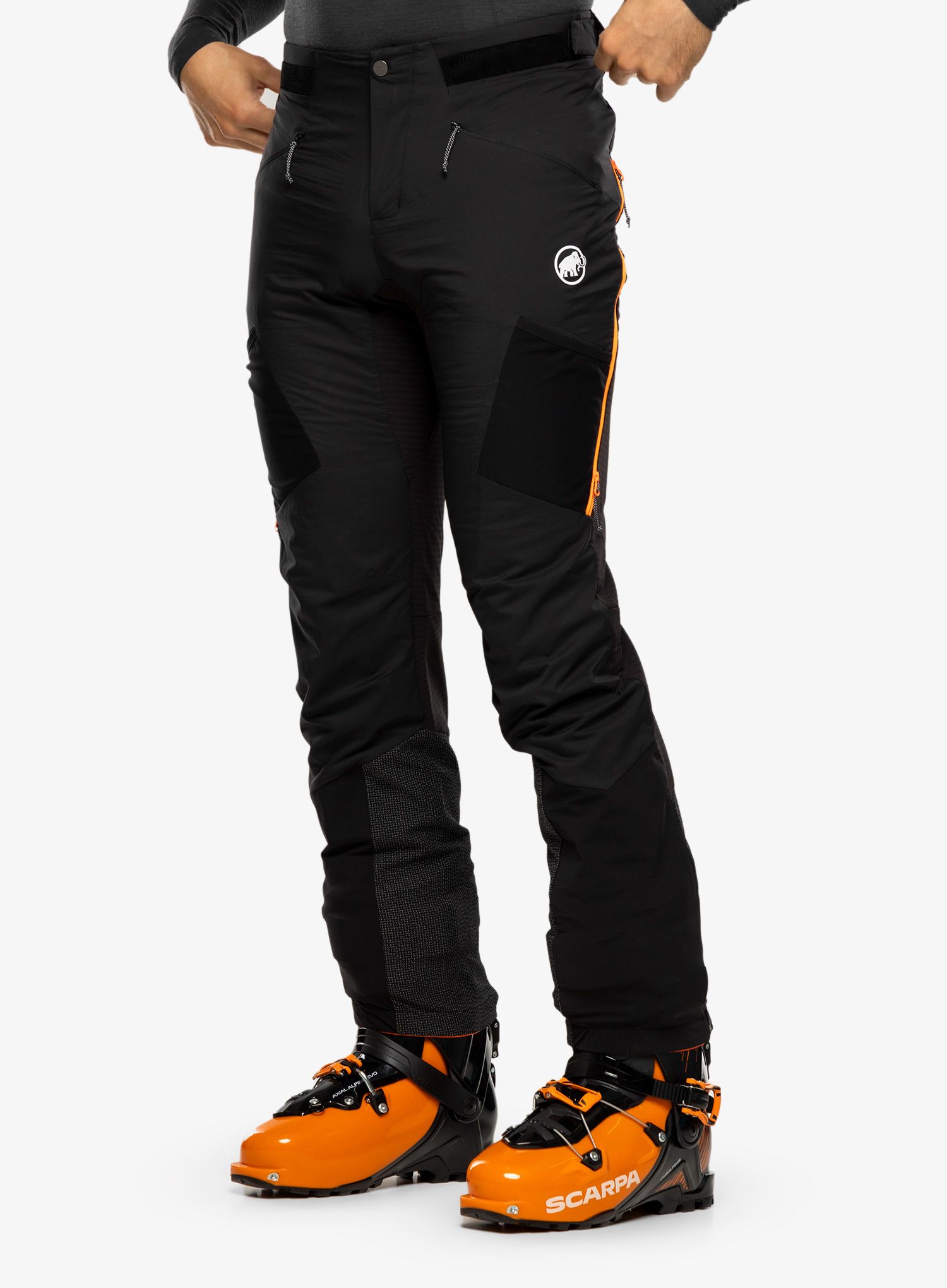 Zateplené kalhoty Mammut Aenergy IN Hybrid Pants - black/vibrant orange