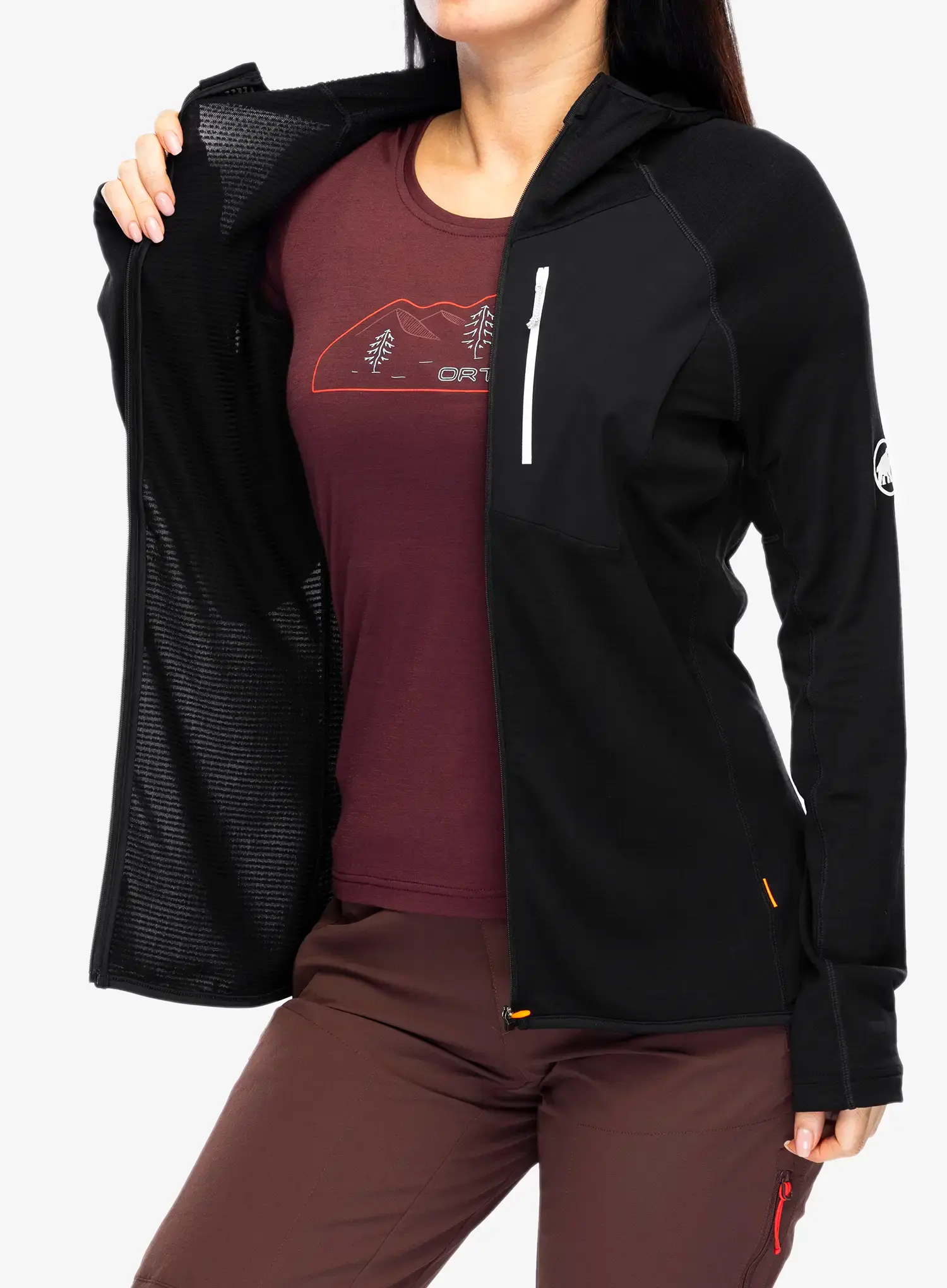 Dámská mikina s kapucí Mammut Aenergy Light ML Hooded Jacket - black