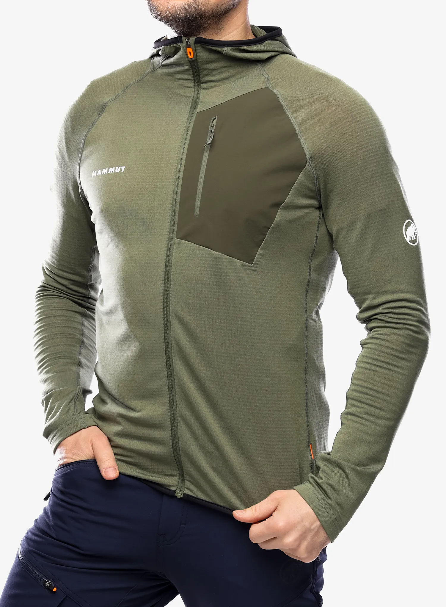 Mikina s kapucí Mammut Aenergy Light ML Hooded Jacket - marsh/dark marsh