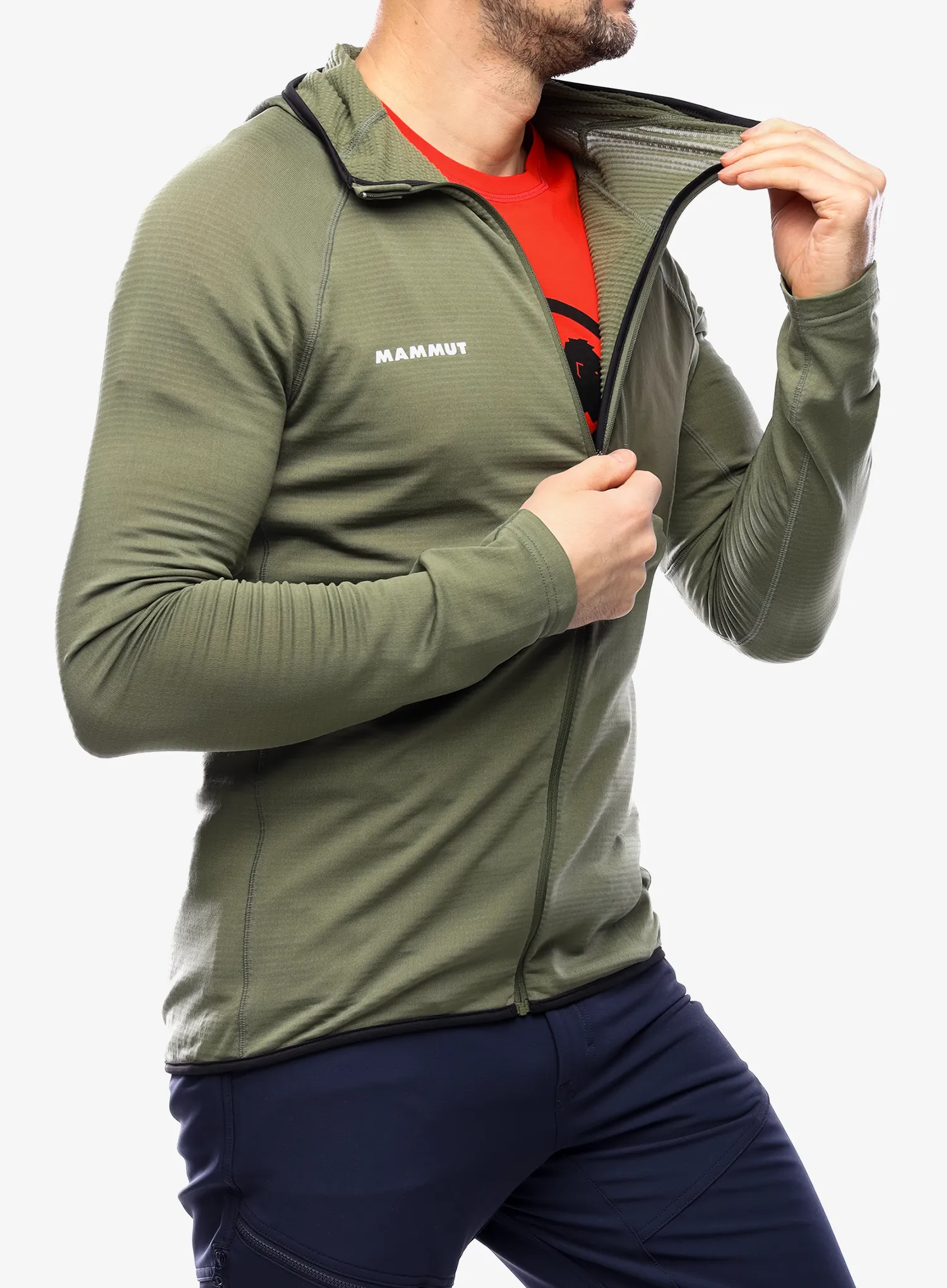 Mikina s kapucí Mammut Aenergy Light ML Hooded Jacket - marsh/dark marsh