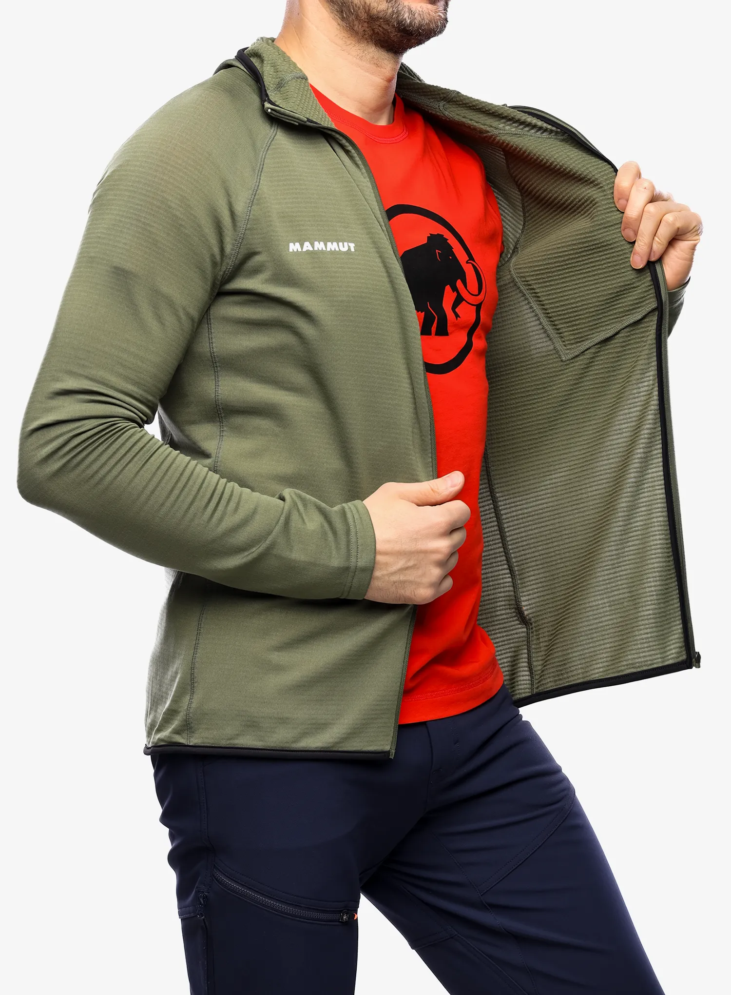 Mikina s kapucí Mammut Aenergy Light ML Hooded Jacket - marsh/dark marsh