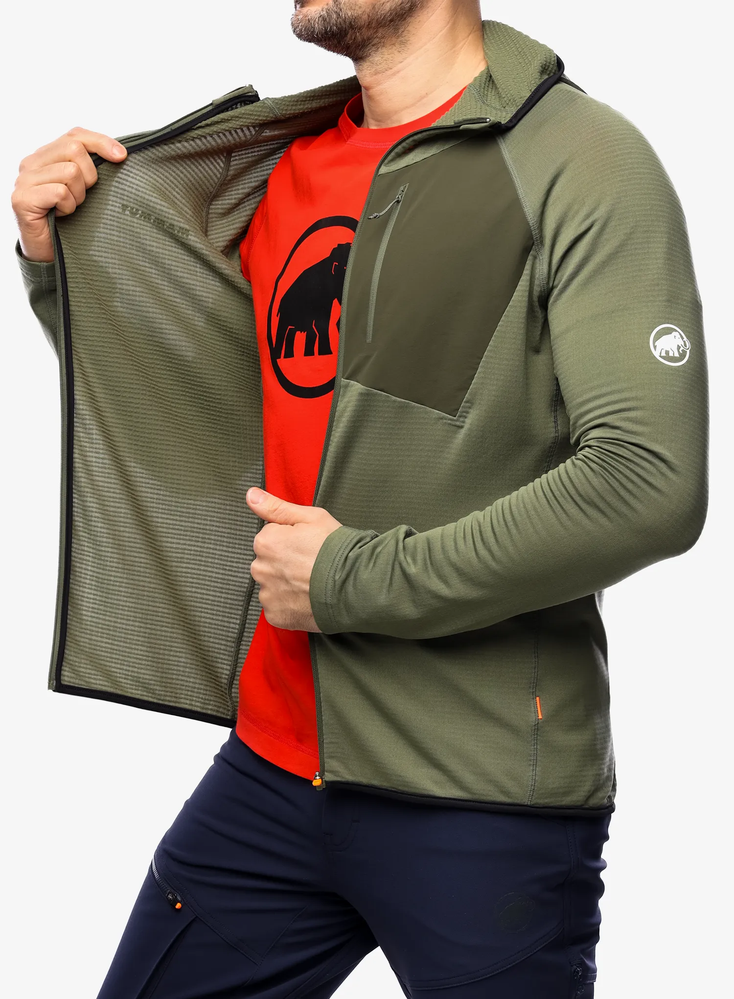 Mikina s kapucí Mammut Aenergy Light ML Hooded Jacket - marsh/dark marsh