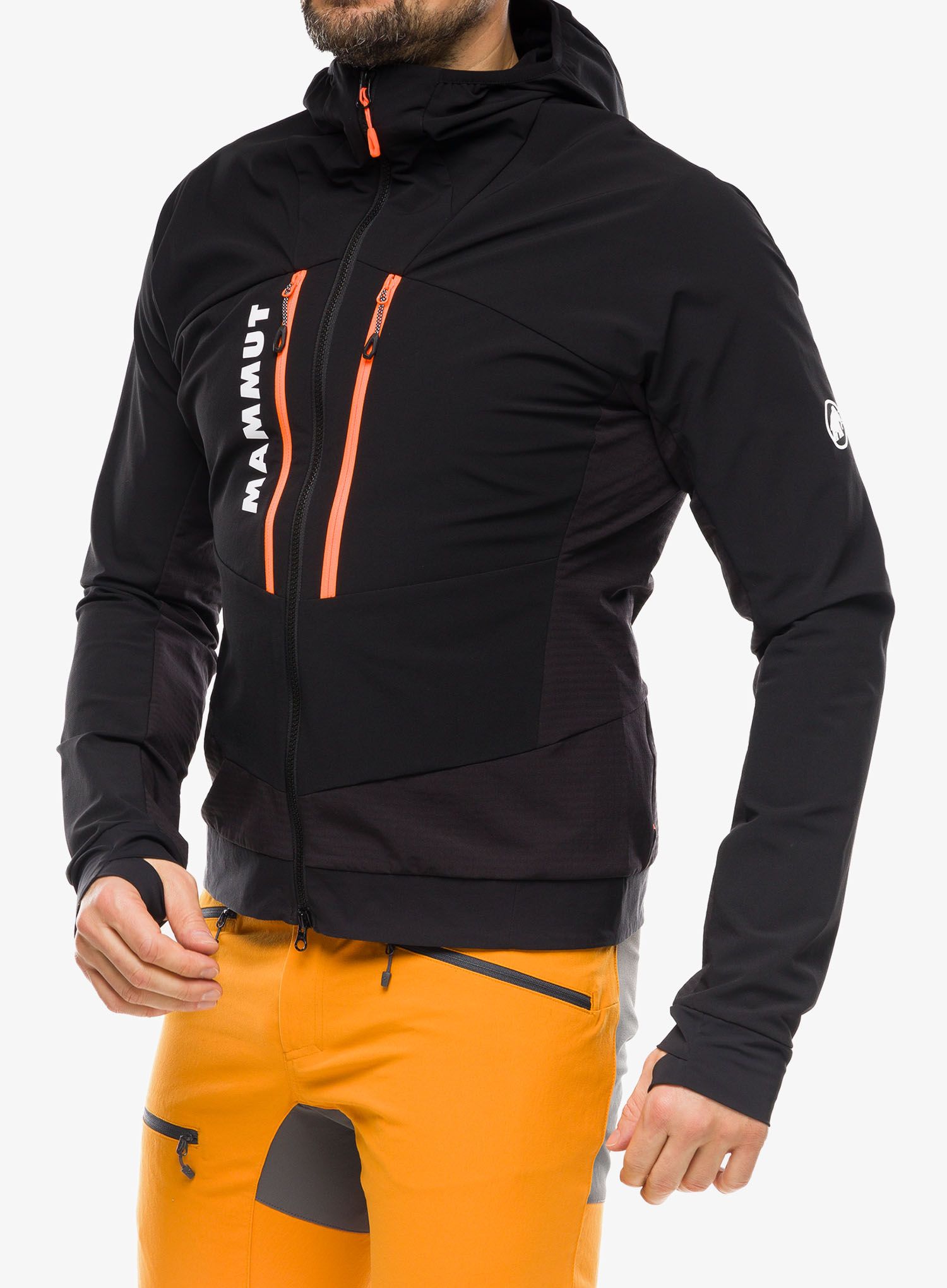 Softshellová bunda Mammut Aenergy SO Hybrid Hooded Jacket - black/vibrant orange