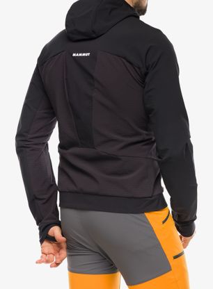 Softshellová bunda Mammut Aenergy SO Hybrid Hooded Jacket - black/vibrant orange