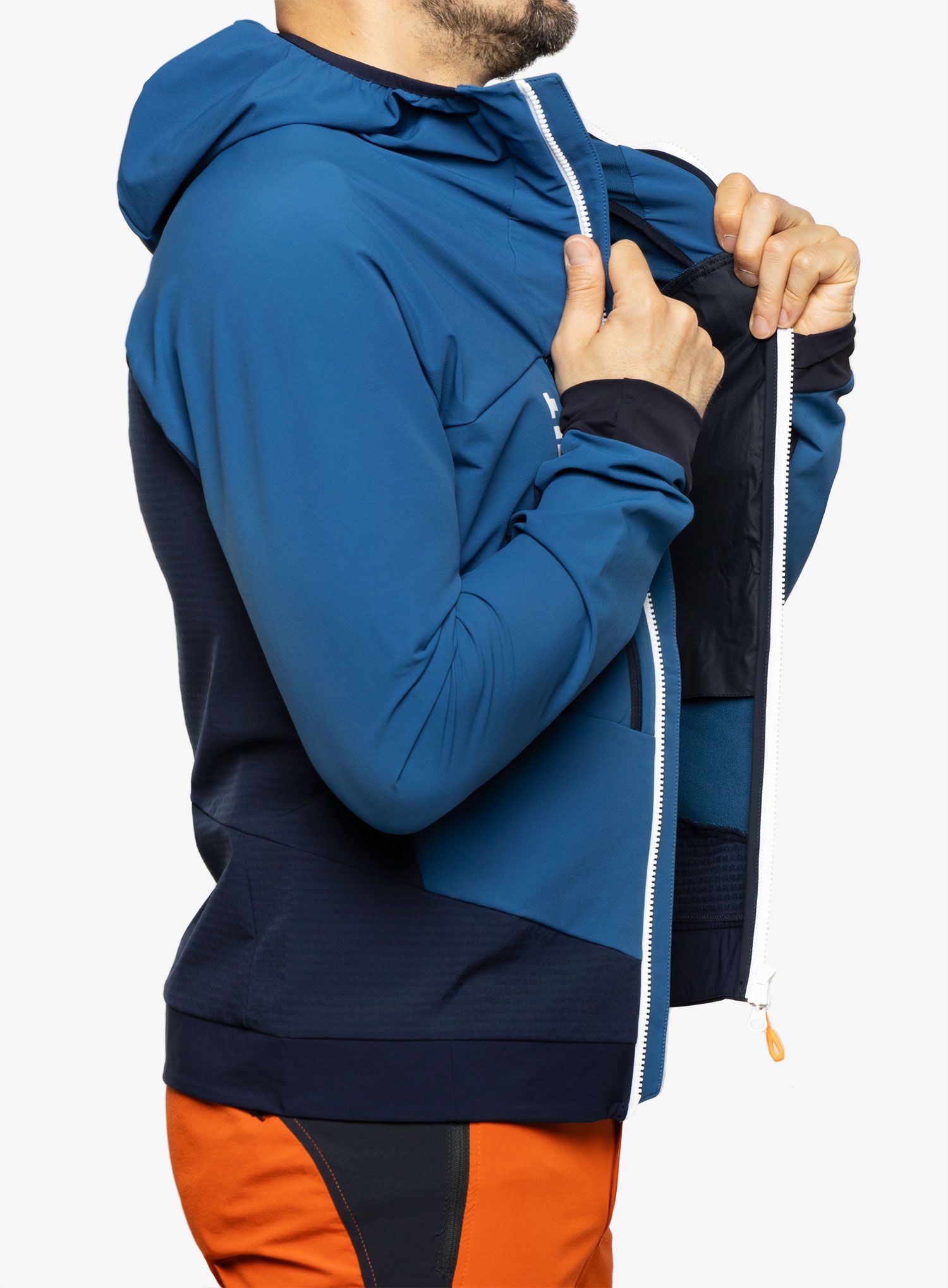 Softshellová bunda pánská Mammut Aenergy SO Hybrid Hooded Jacket - deep ice/marine