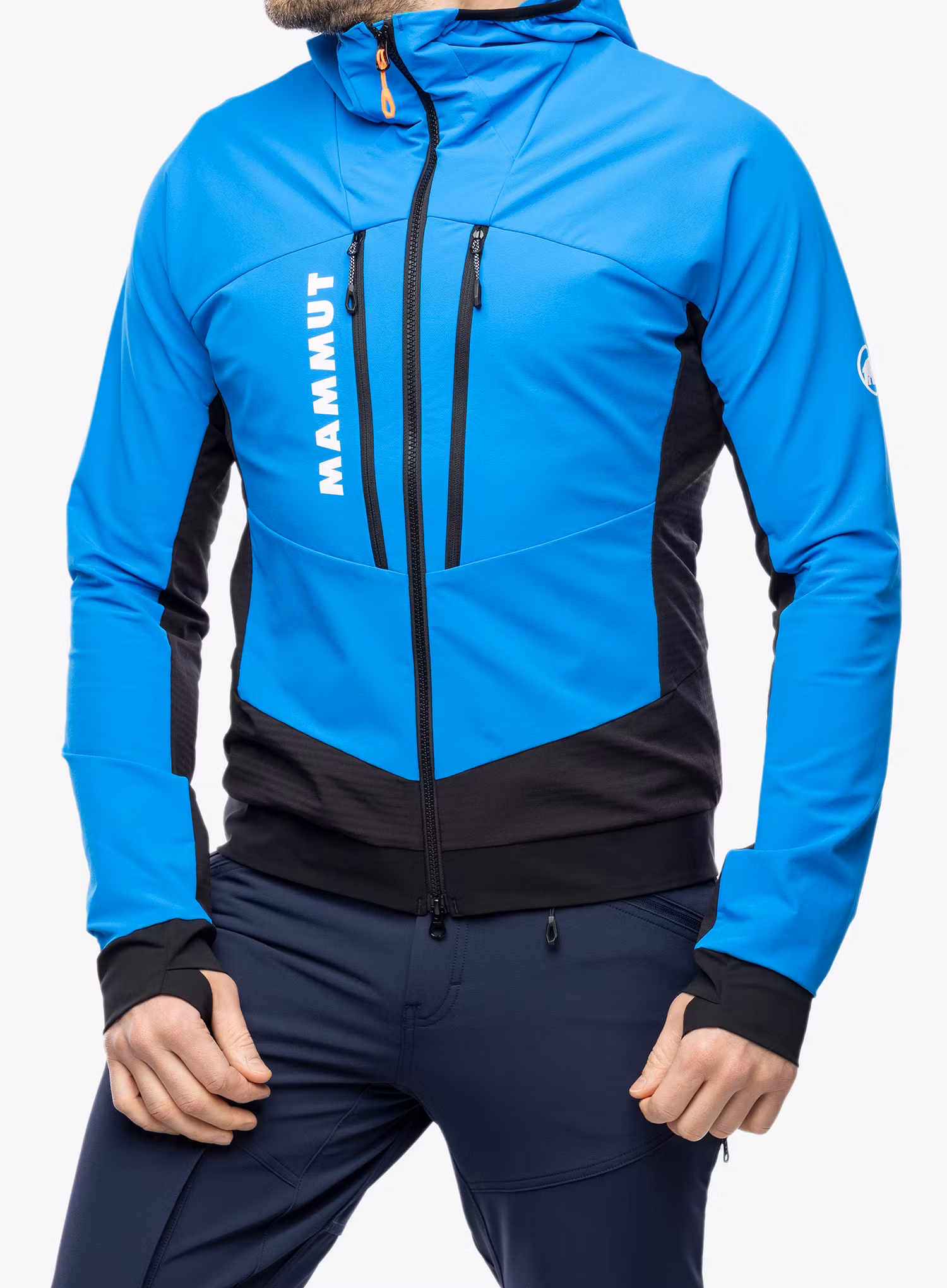 Softshellová bunda Mammut Aenergy SO Hybrid Hooded Jacket - glacier blue/black