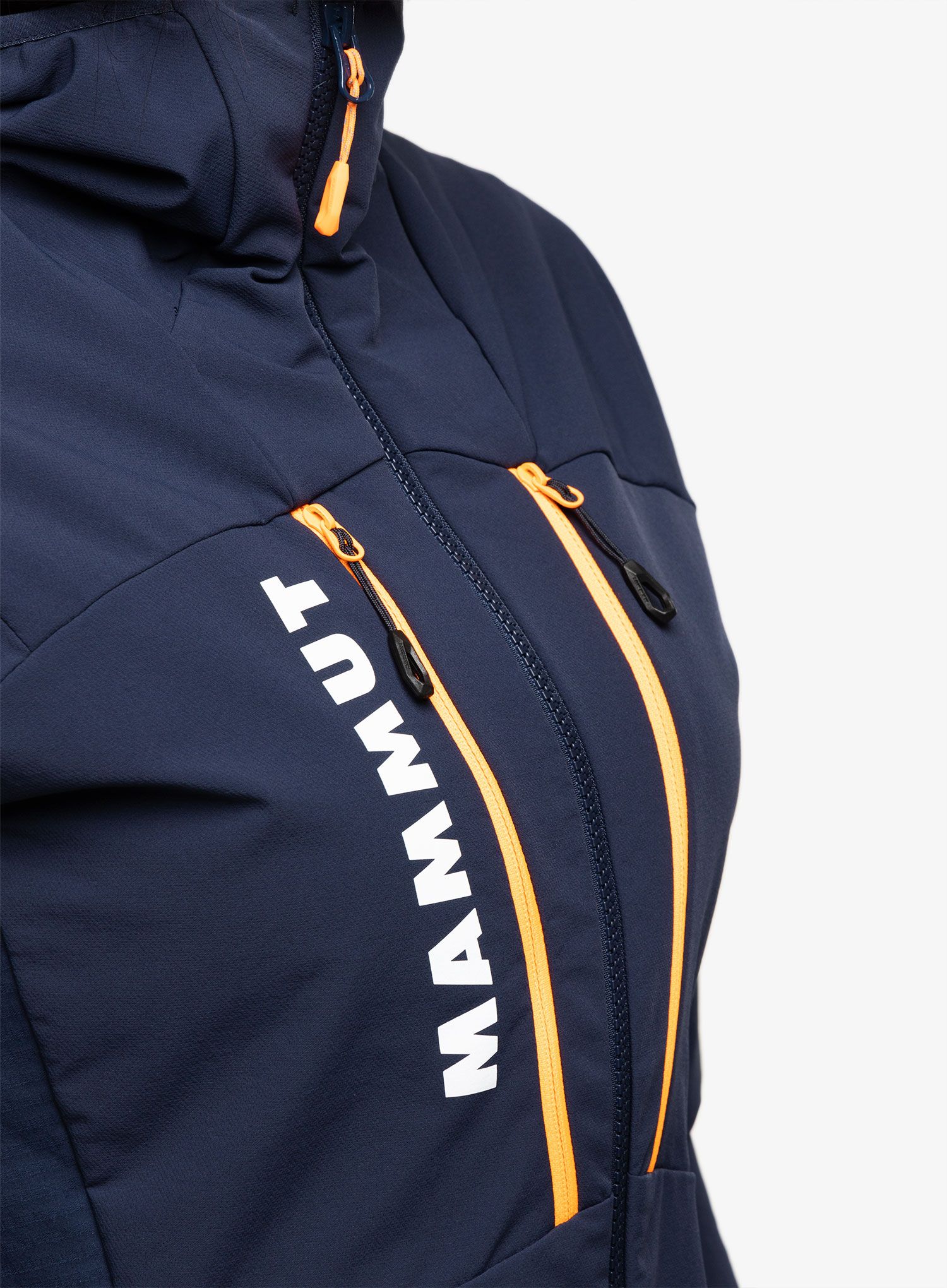 Softshellová bunda dámská Mammut Aenergy SO Hybrid Hooded Jacket - marine/vibrant orange