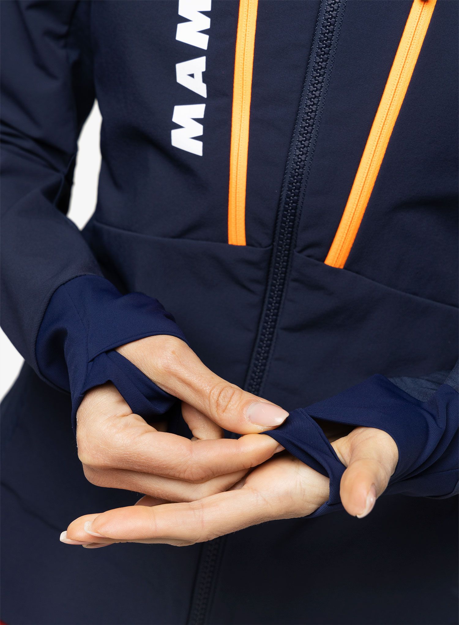 Softshellová bunda dámská Mammut Aenergy SO Hybrid Hooded Jacket - marine/vibrant orange