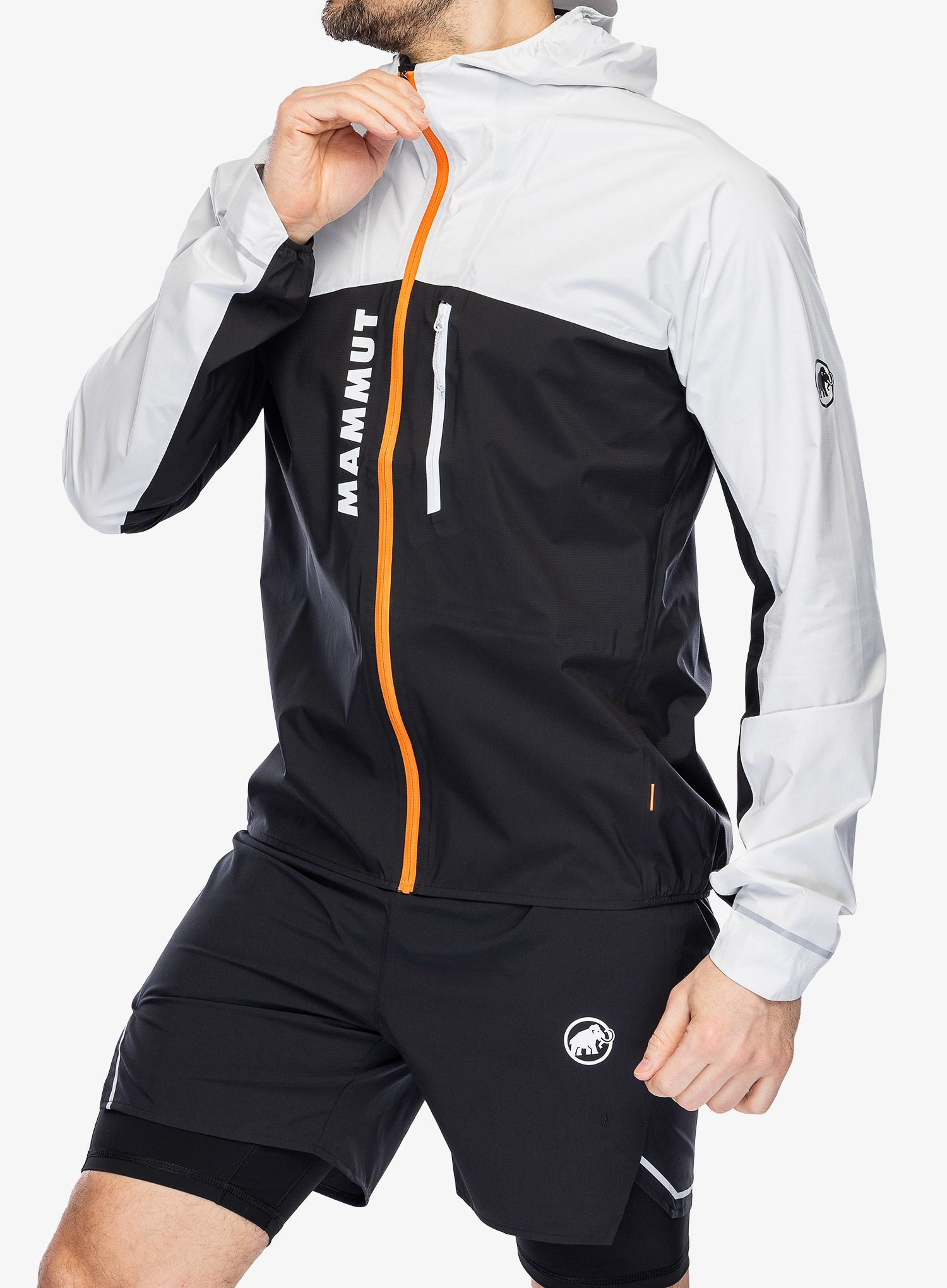 Bunda na běhání Mammut Aenergy TR HS Hooded Jacket - black/white