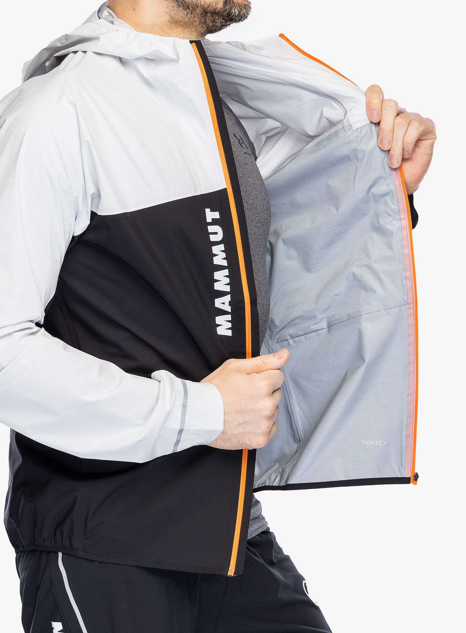 Bunda na běhání Mammut Aenergy TR HS Hooded Jacket - black/white