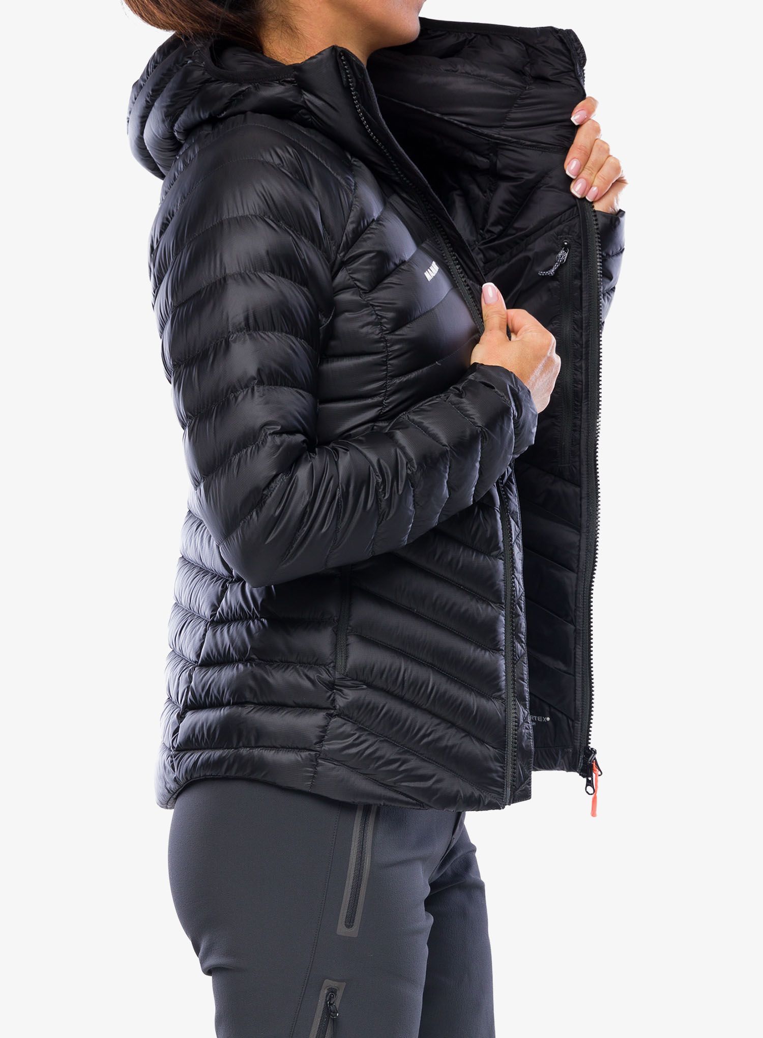 Dámská péřová bunda Mammut Broad Peak IN Hooded Jacket - black