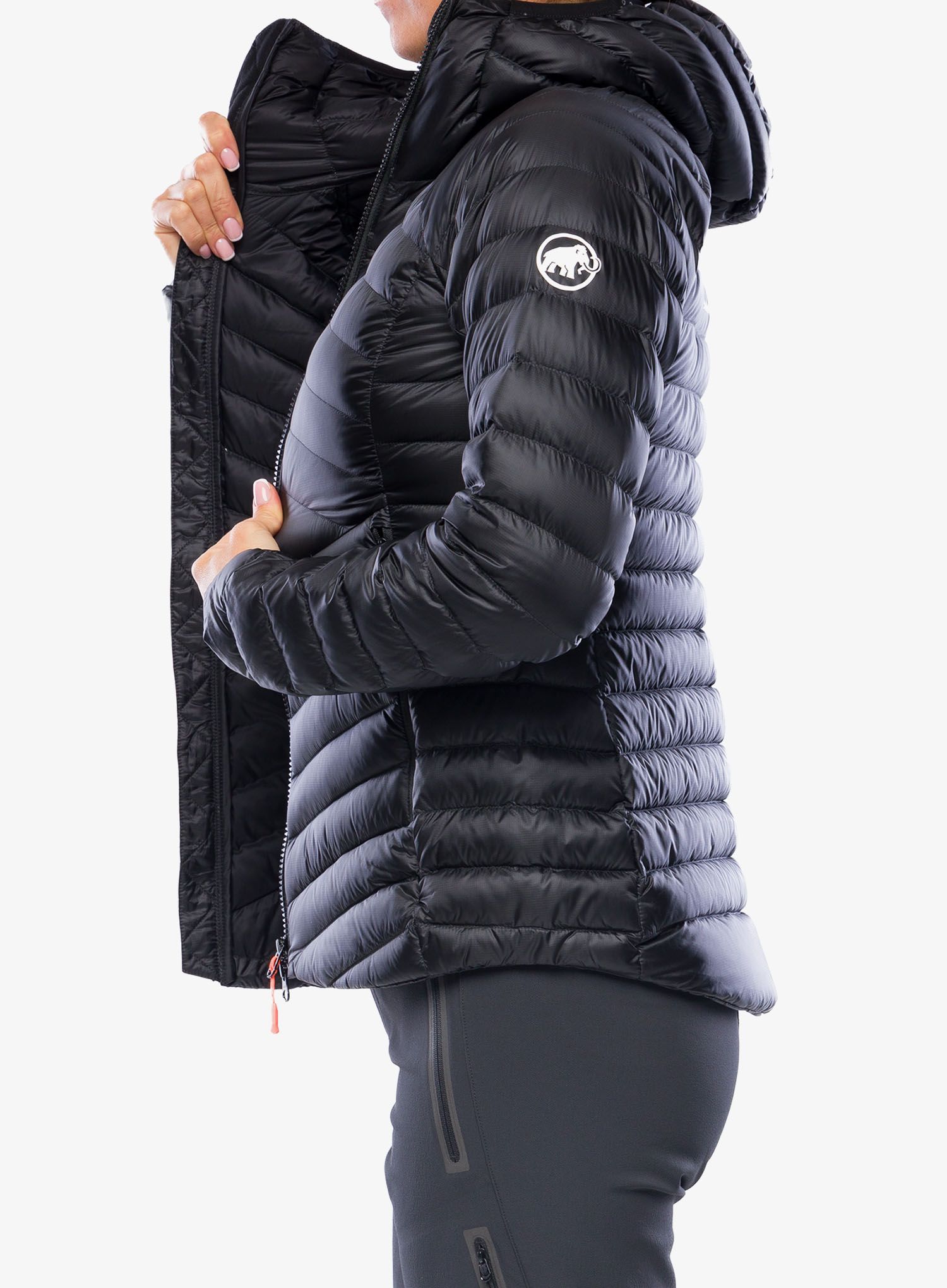 Dámská péřová bunda Mammut Broad Peak IN Hooded Jacket - black